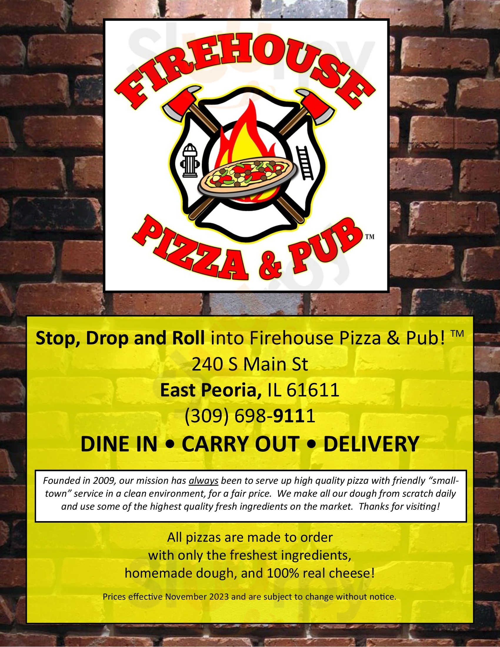 Firehouse Pizza & Pub East Peoria Menu - 1