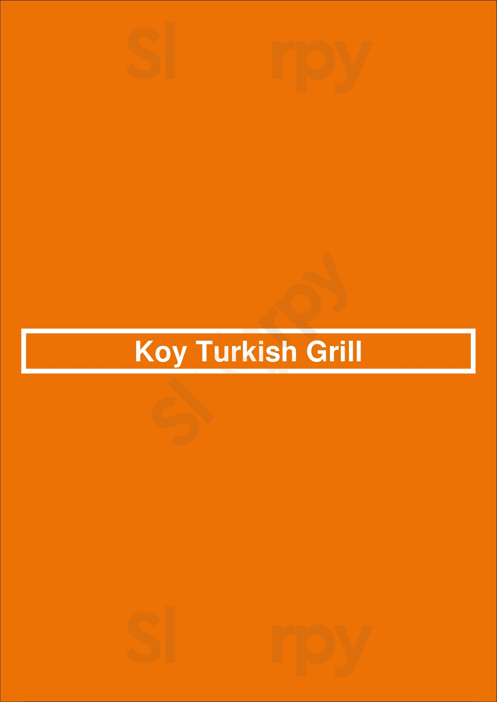 Koy Turkish Grill East Brunswick Menu - 1