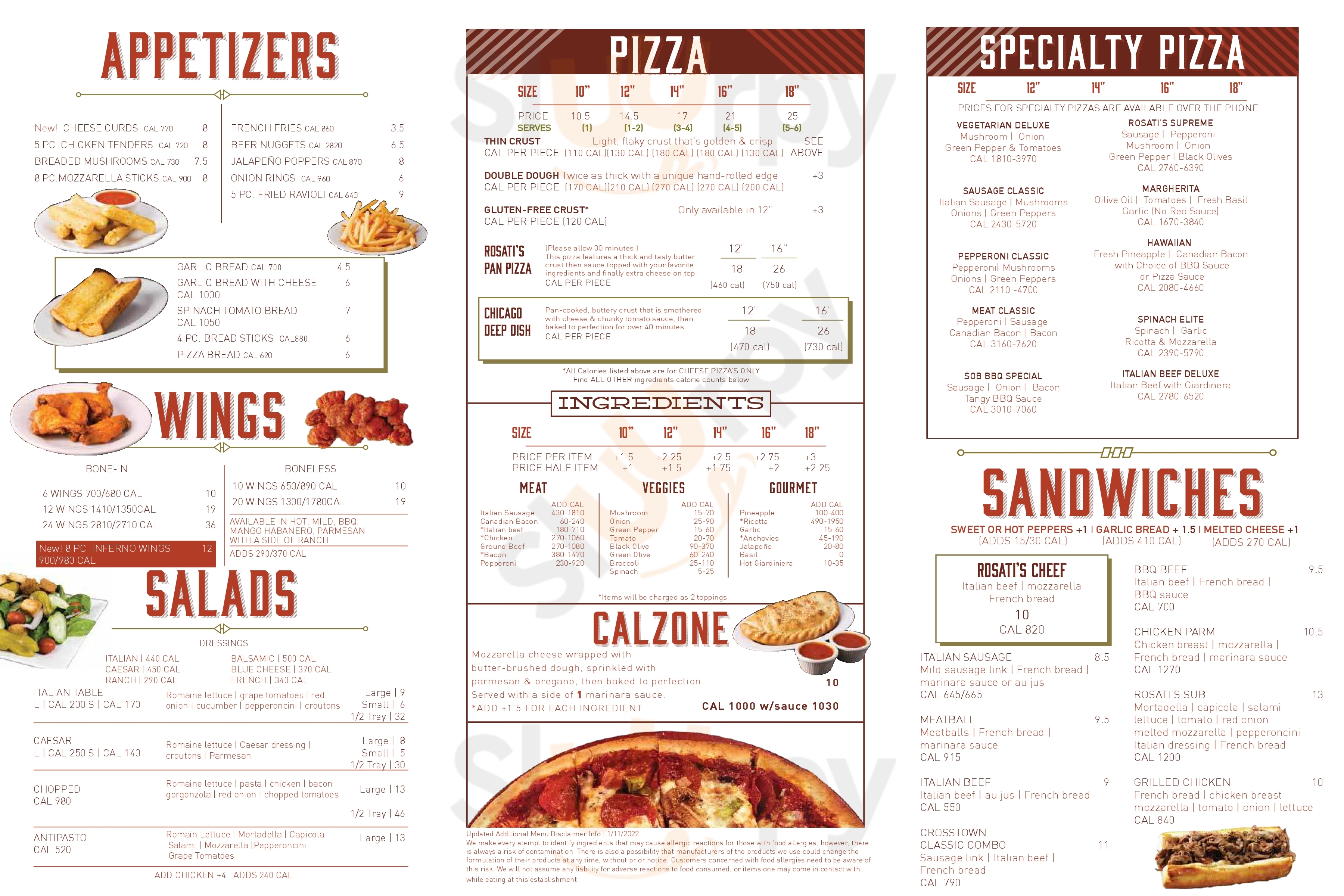 Main Menu - Rosati's Pizza