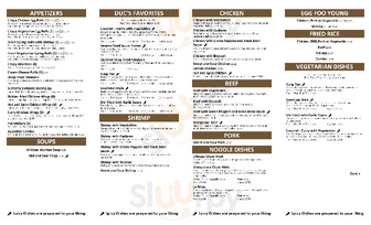 Duc's Vietnamese & Chinese menu