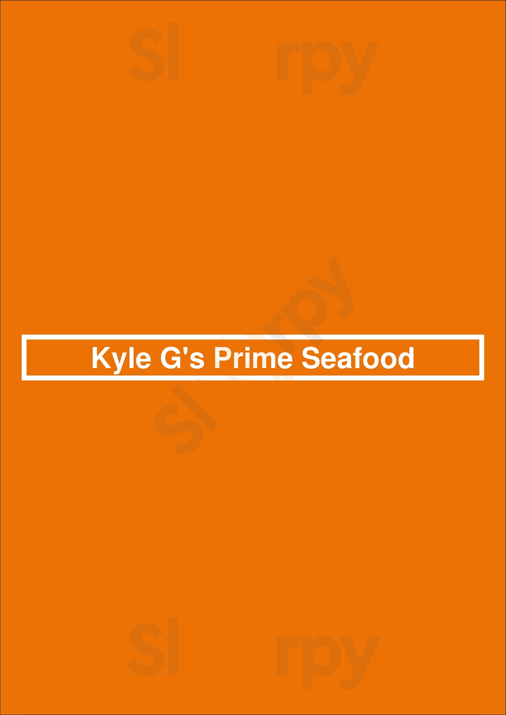 Kyle G's Prime Seafood Jensen Beach Menu - 1
