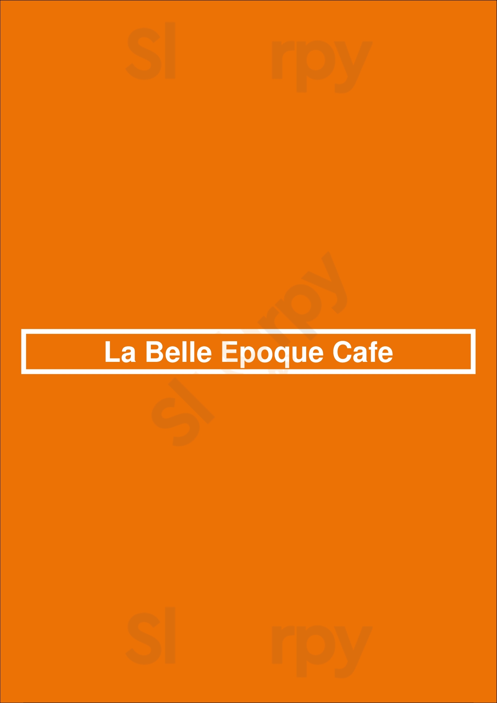 La Belle Epoque Cafe Media Menu - 1