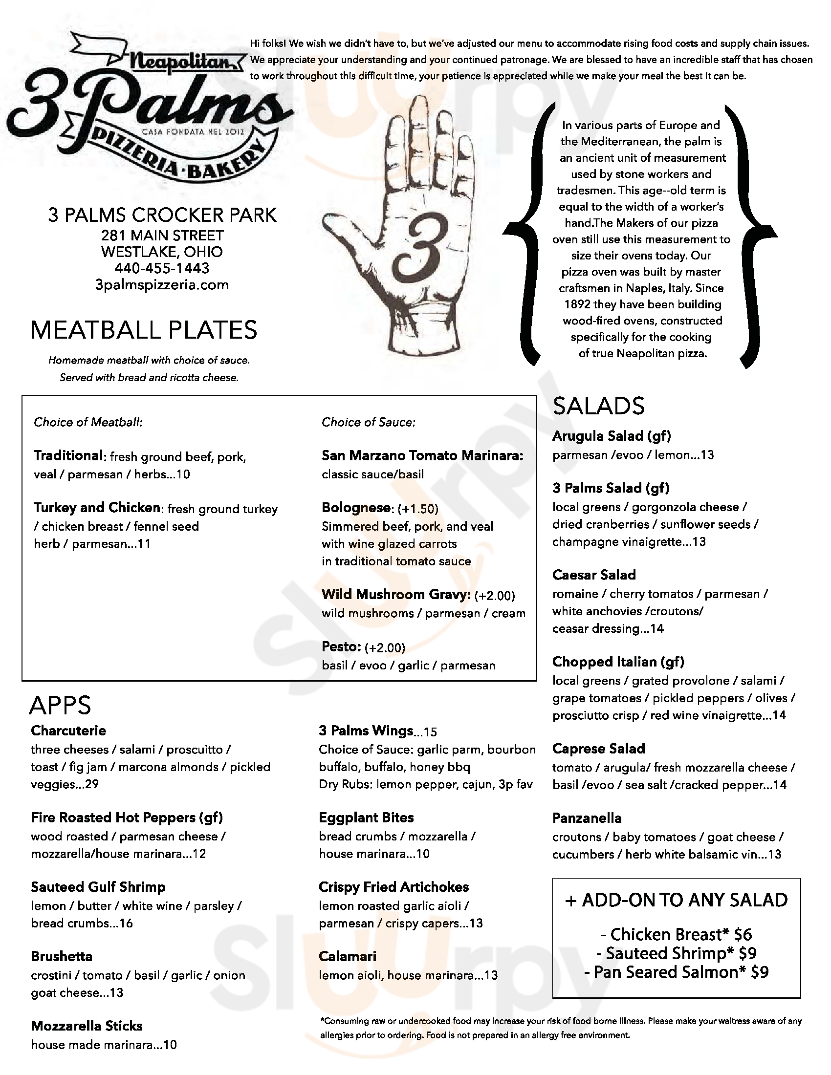 3 Palms Pizzeria Westlake Menu - 1