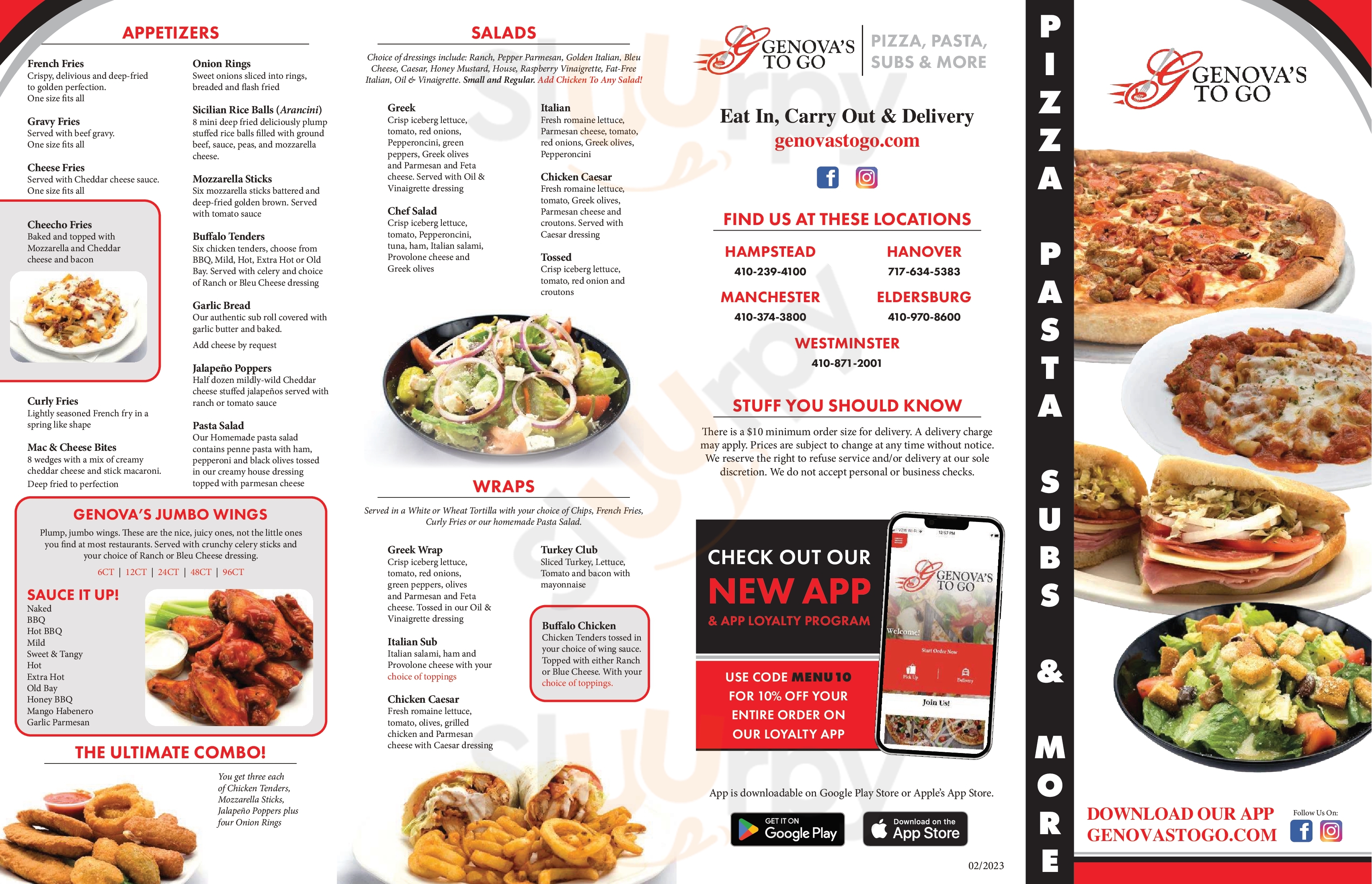 Main Menu - Genova's To Go