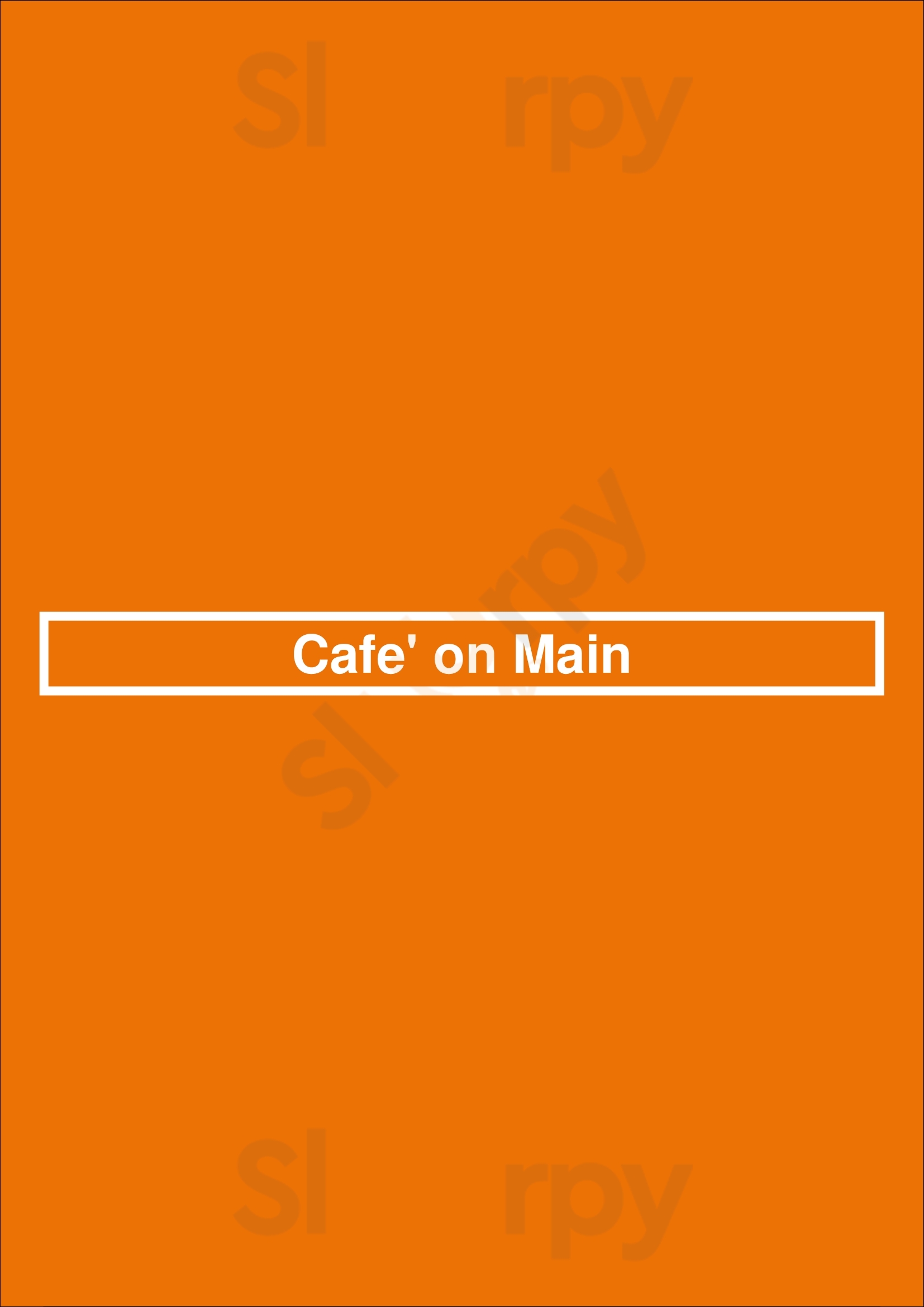 Cafe' On Main Columbus Menu - 1