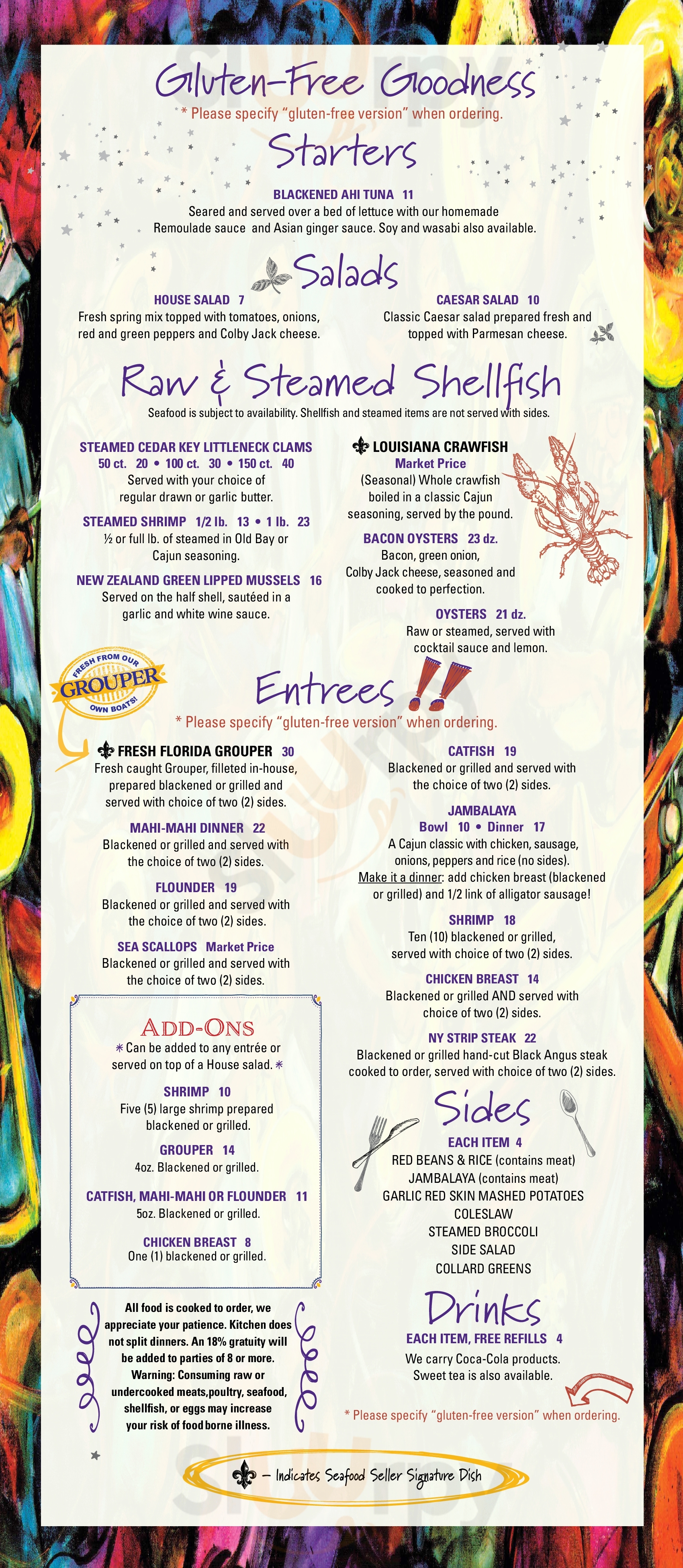 Seafood Seller & Cafe Crystal River Menu - 1