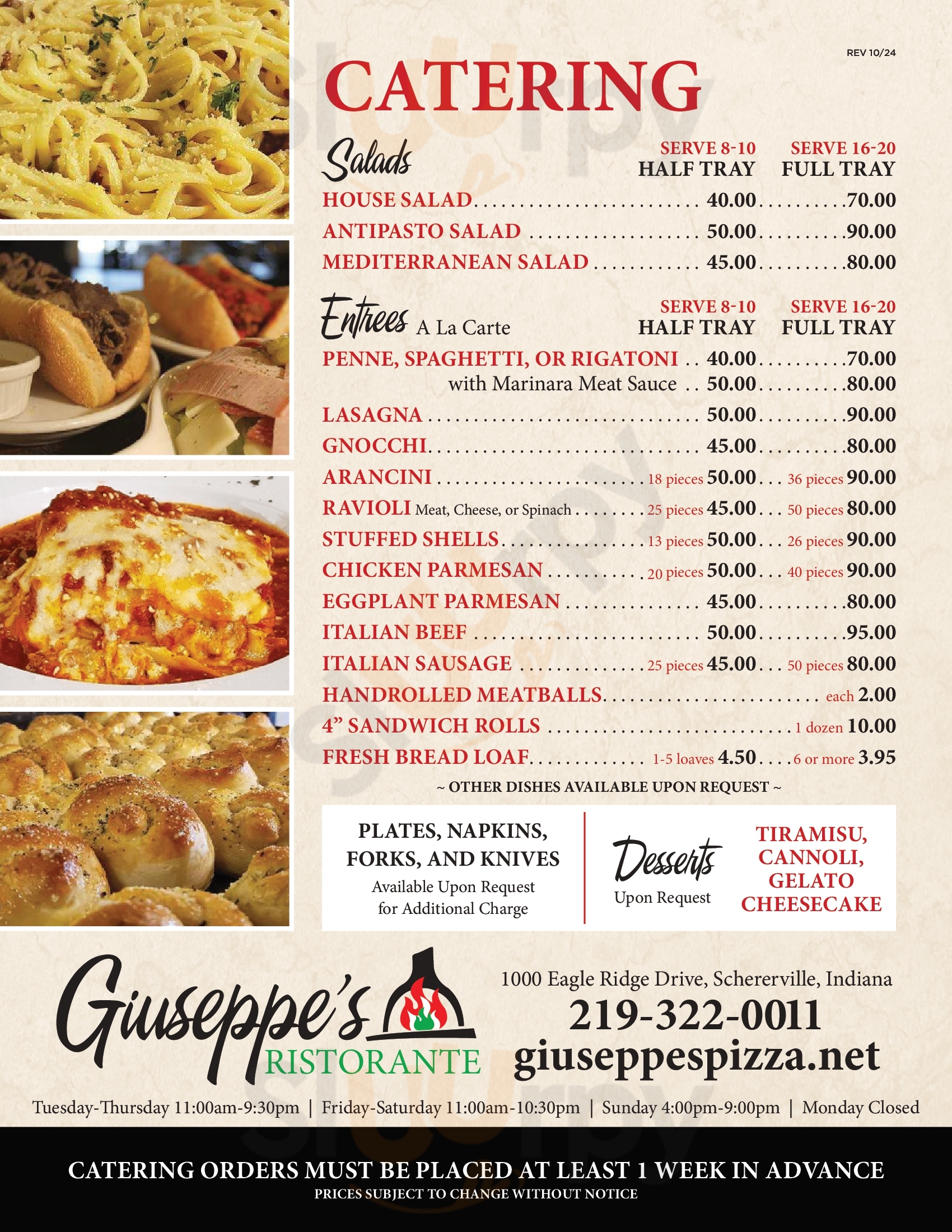 Giuseppe's Pizza Schererville Menu - 1