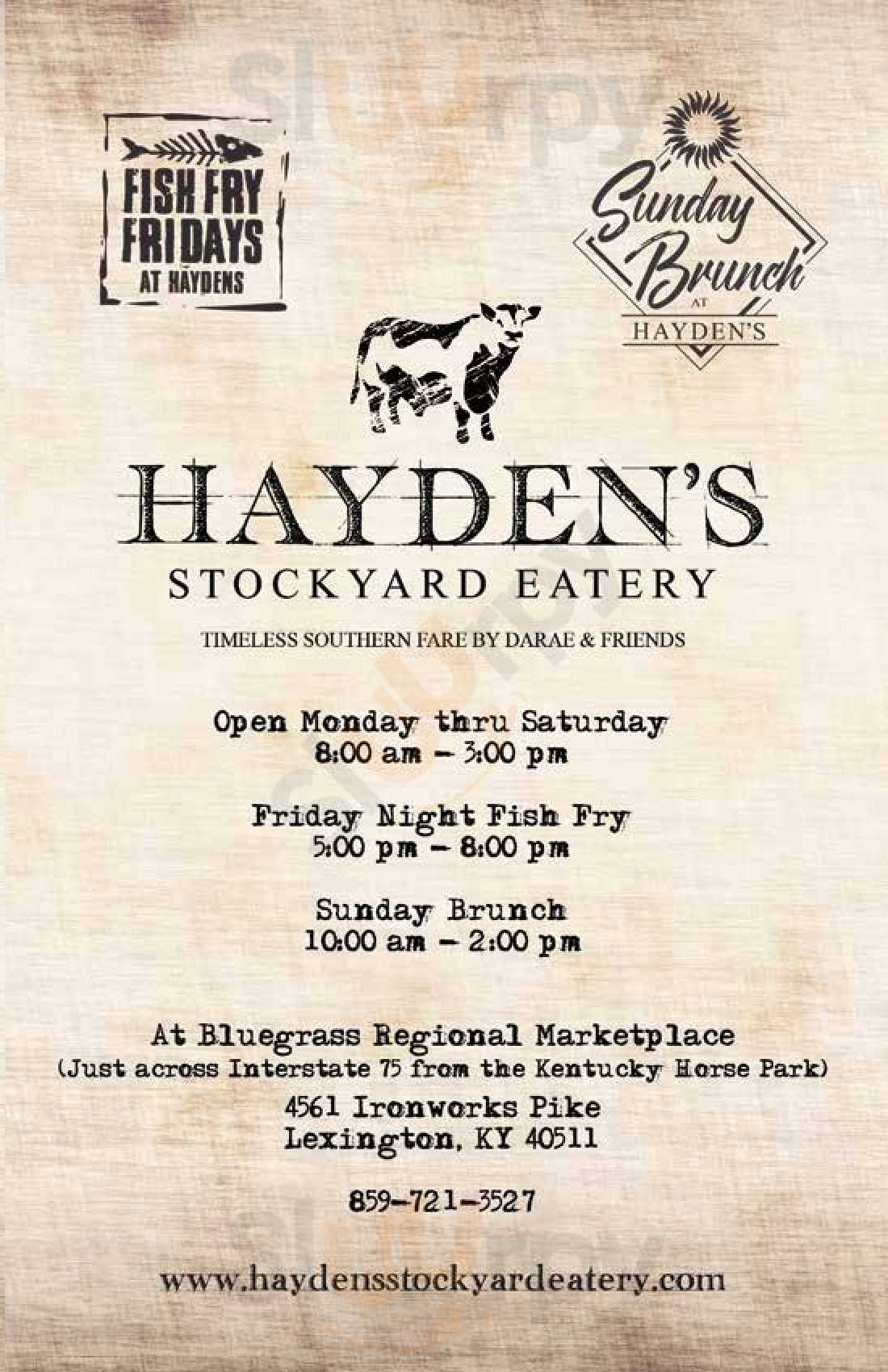 Hayden's Stockyard Georgetown Menu - 1