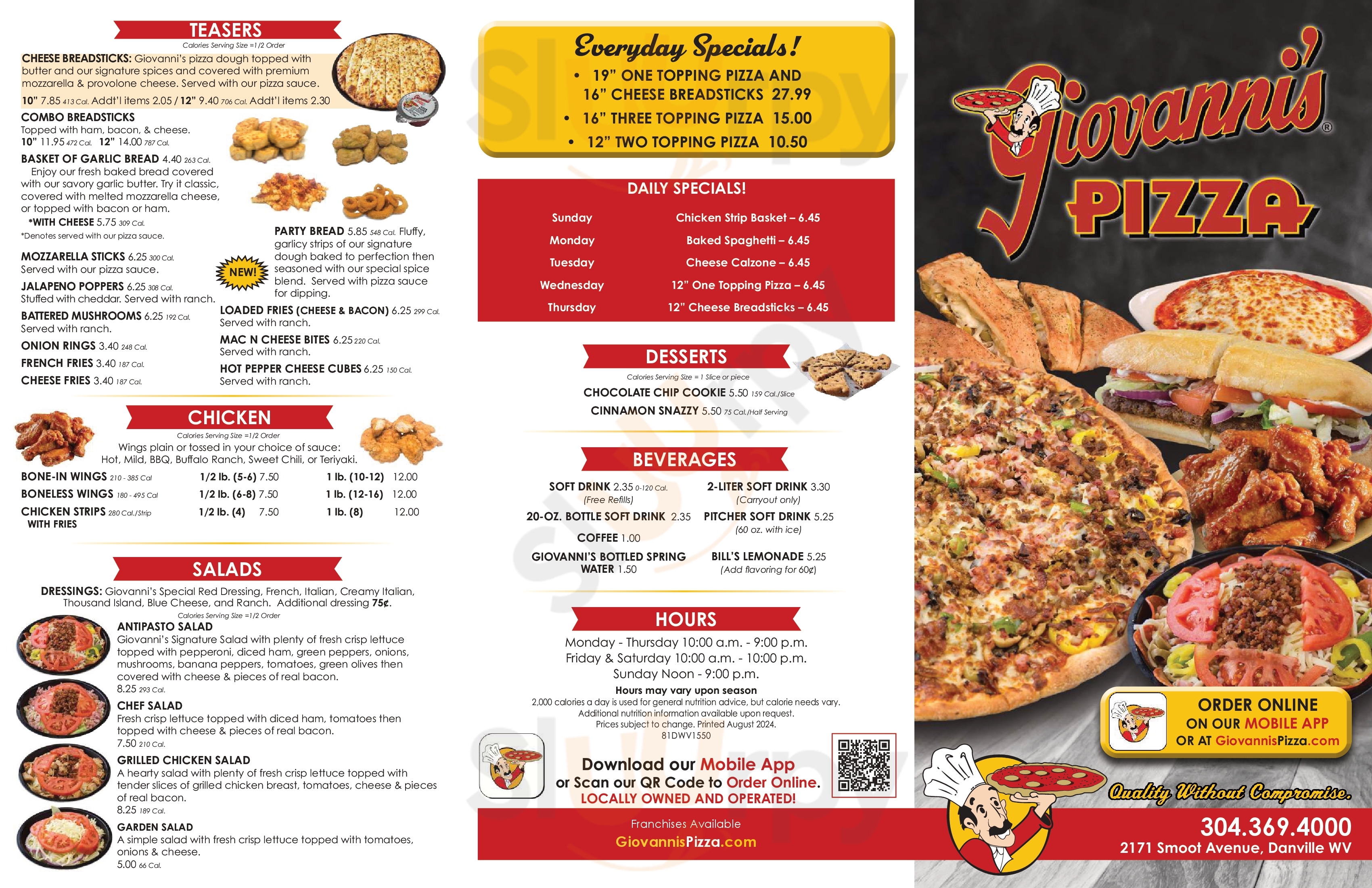 Giovannis Pizza Ashland Menu - 1