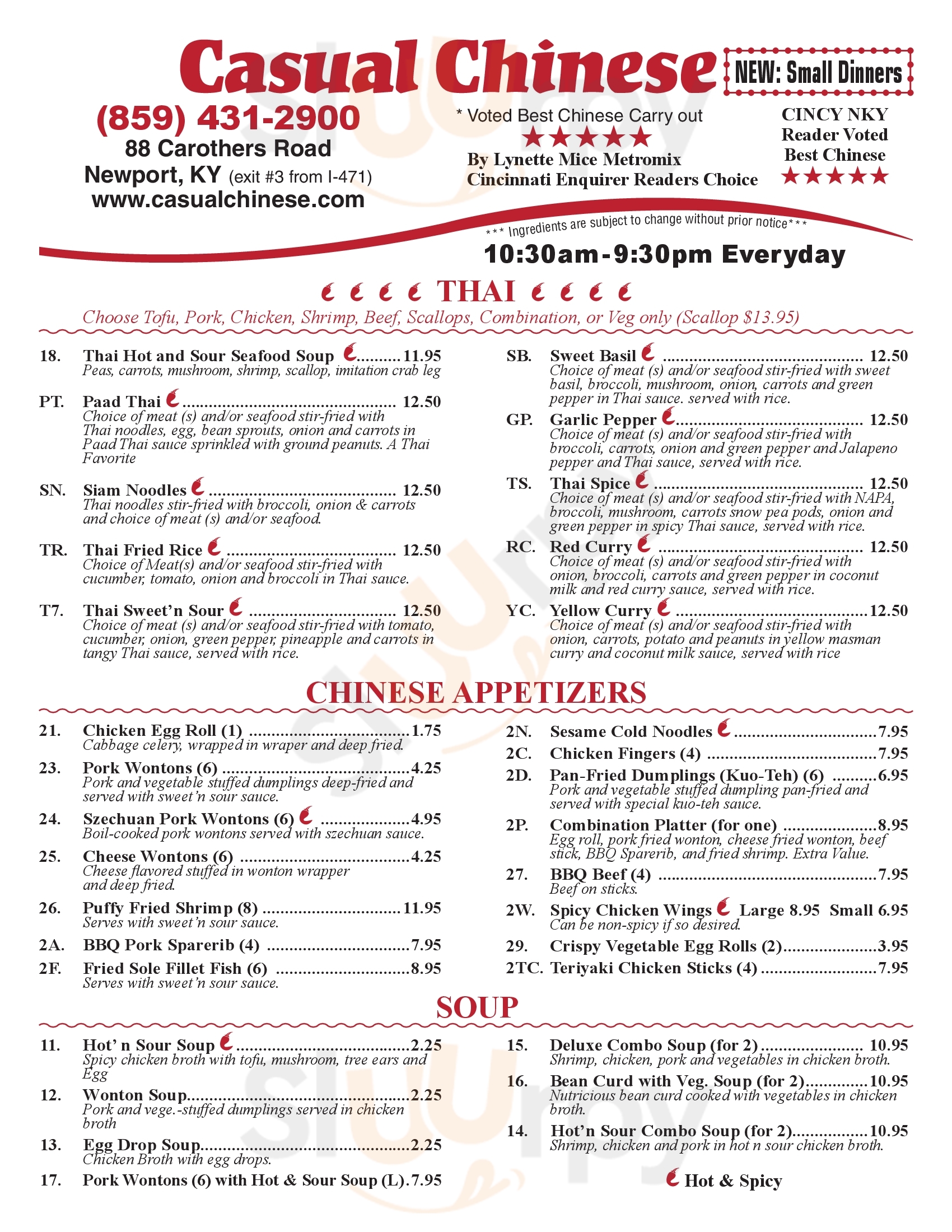 Main Menu - Casual Chinese