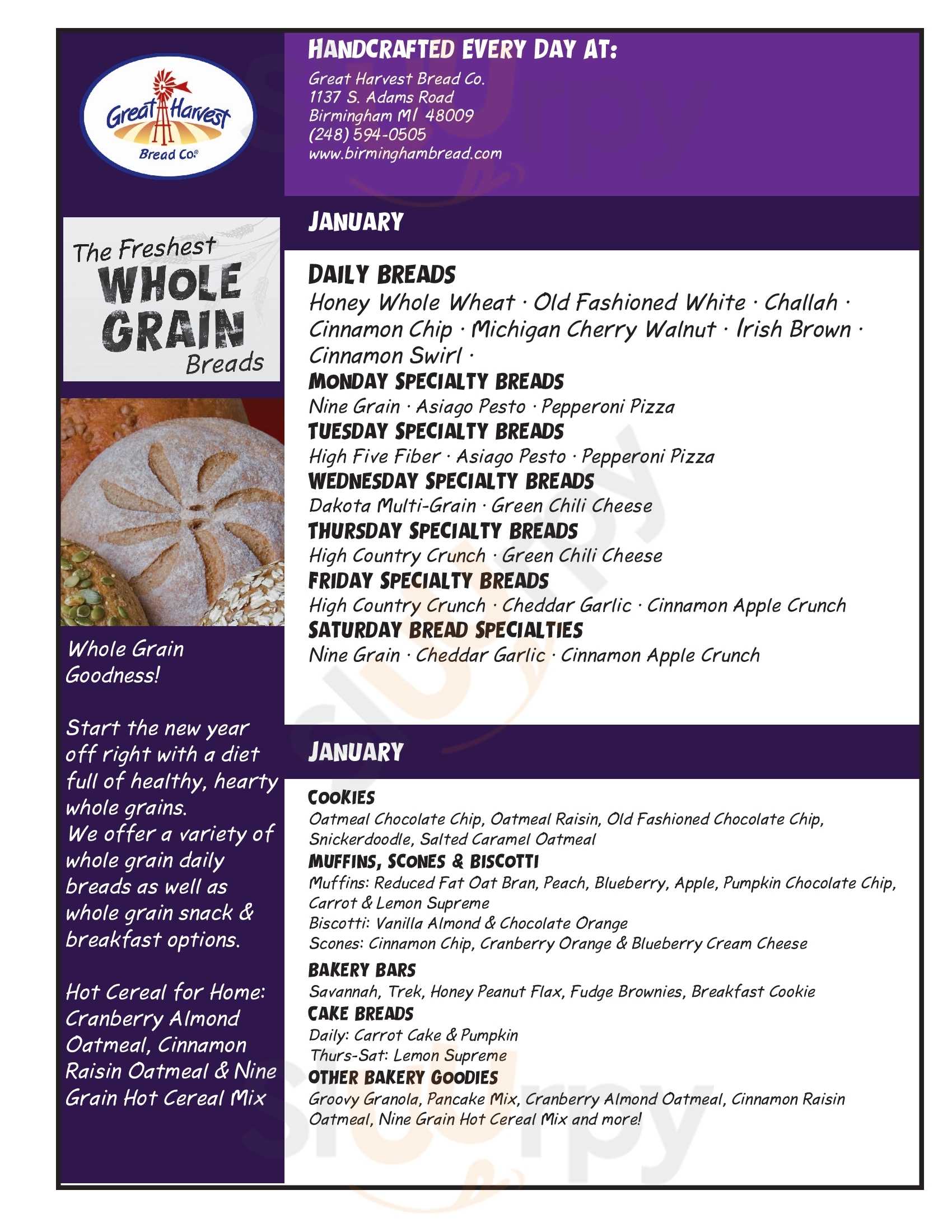 Main Menu - Great Harvest Bread Co.