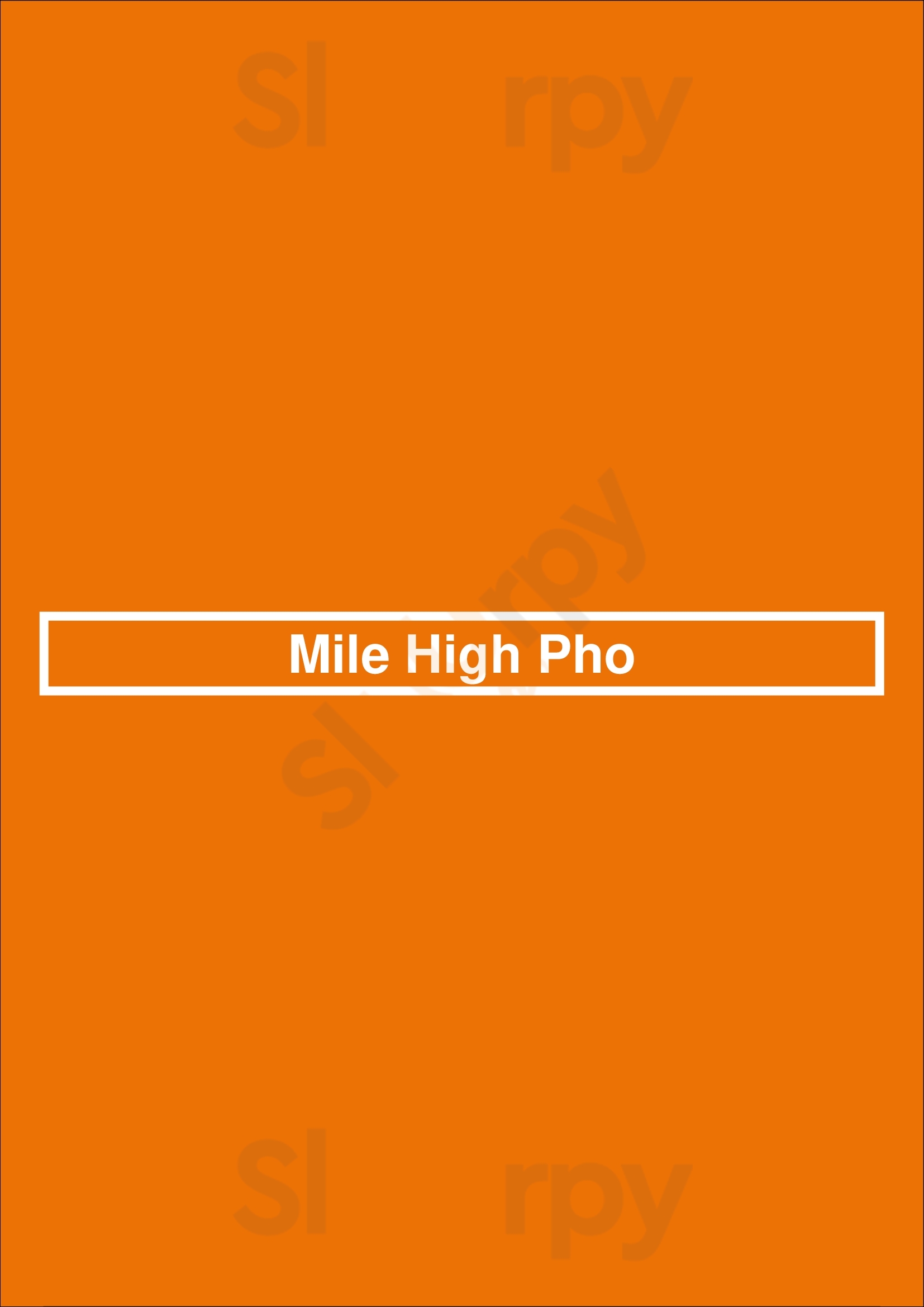 Main Menu - Mile High Pho