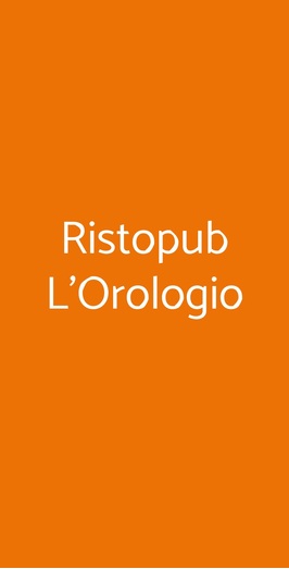 Ristopub L'orologio, Roma