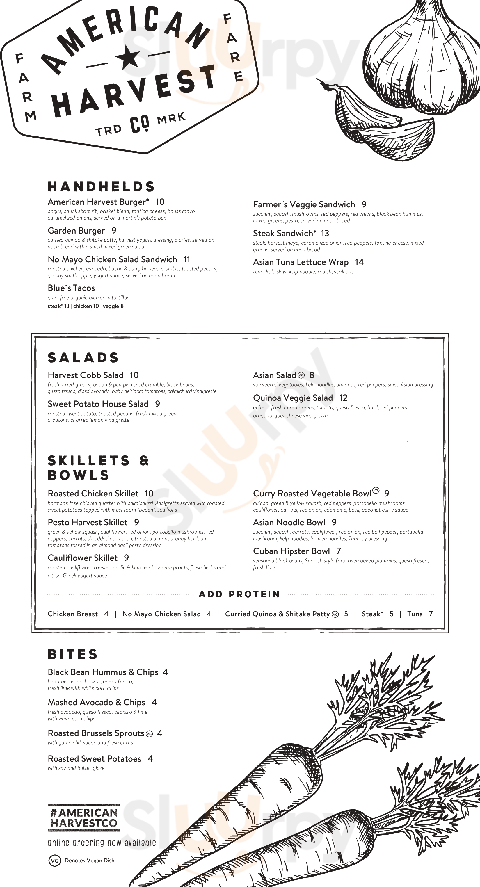 American Harvest Co South Miami Menu - 1