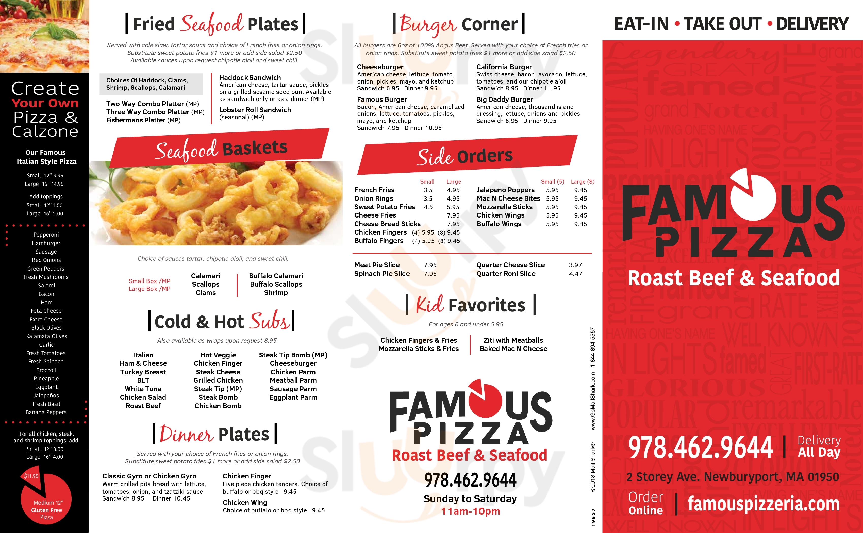 Famous Pizzeria & Deli Newburyport Menu - 1