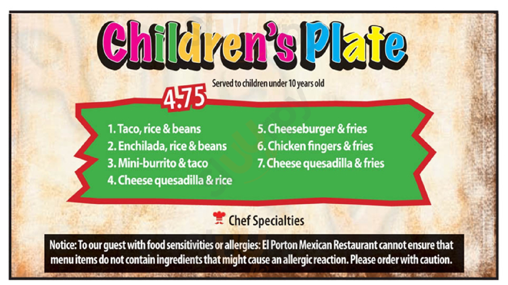 El Porton Mexican Restaurant Germantown Menu - 1