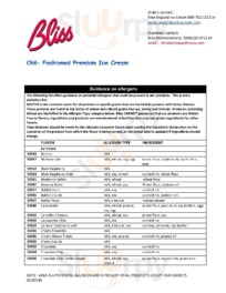 Bliss Brothers Dairy menu