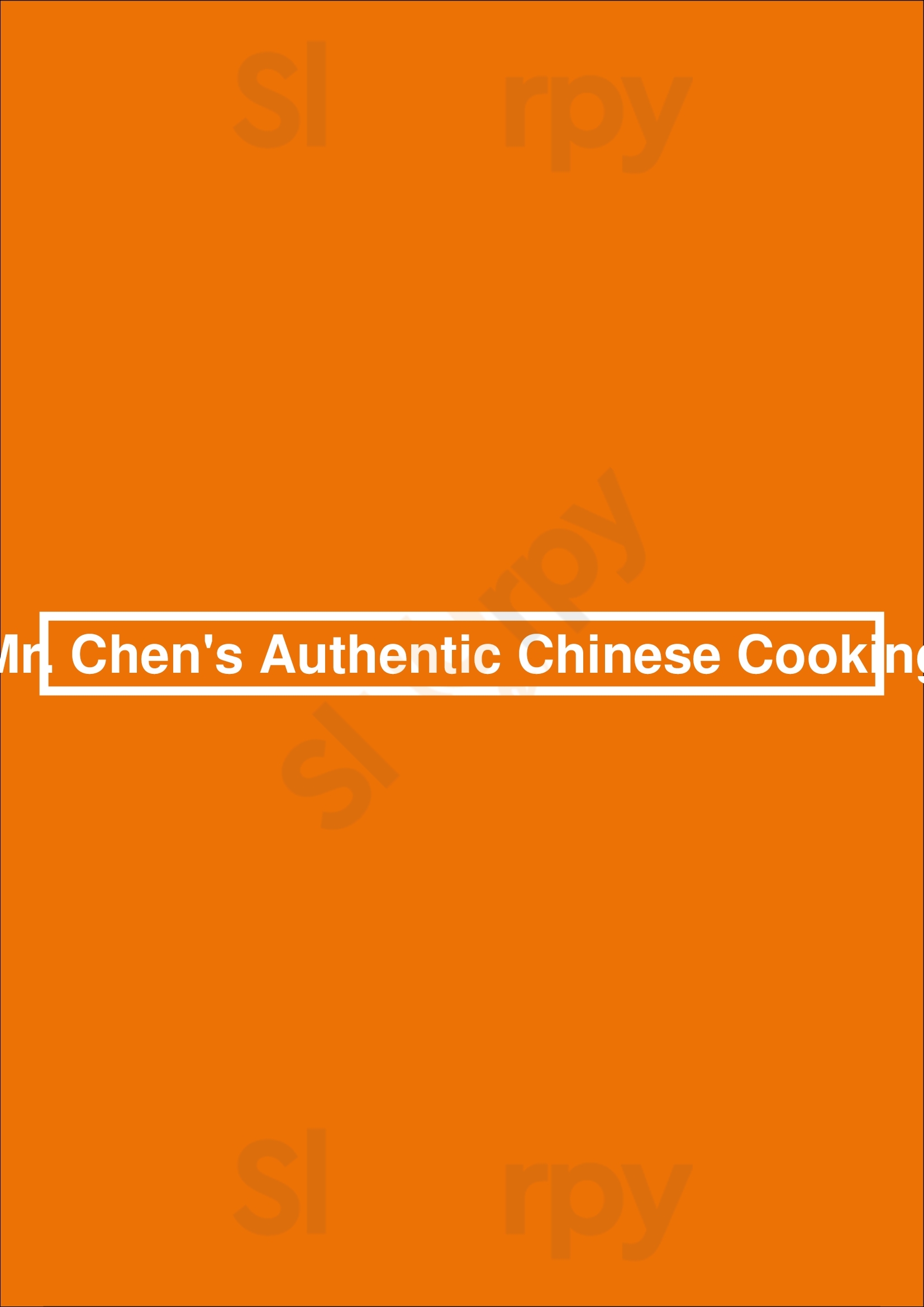 Mr. Chen's Authentic Chinese Cooking Homewood Menu - 1