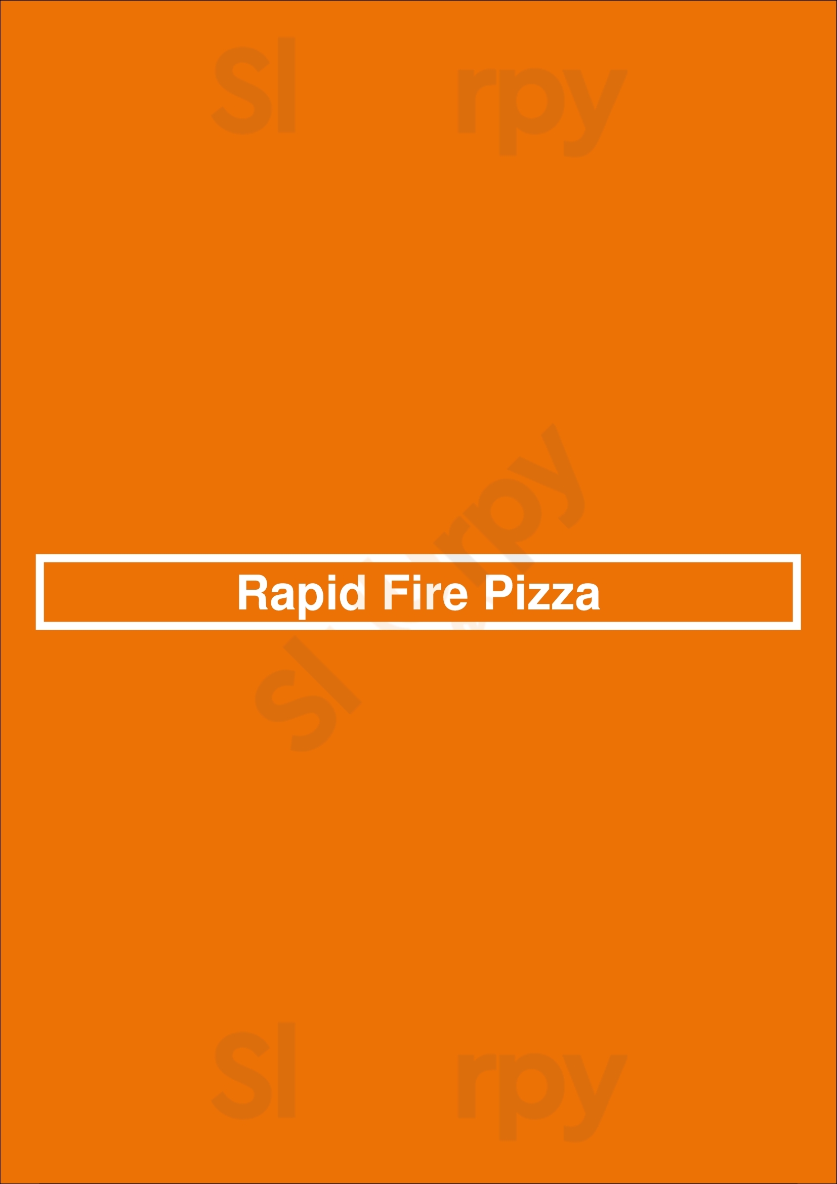 Main Menu - Rapid Fire Pizza