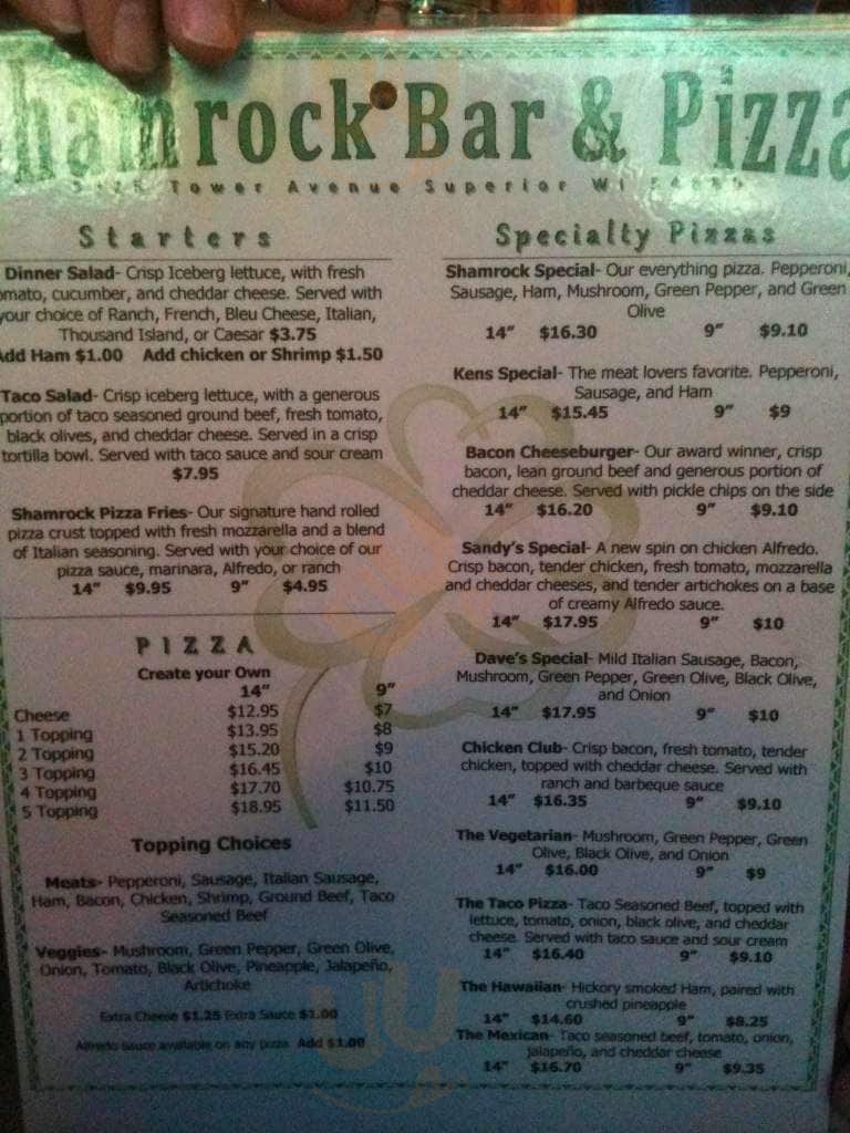 Shamrock Pizza Superior Menu - 1