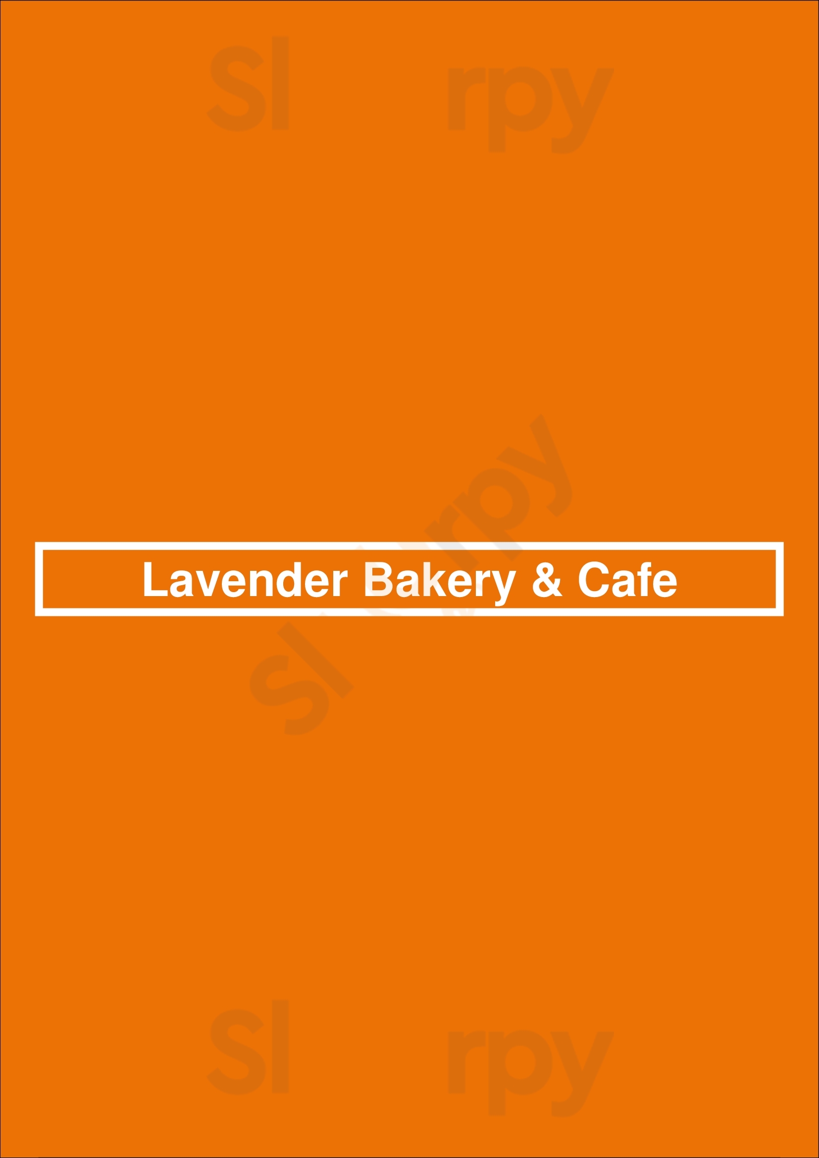 Main Menu - Lavender Bakery & Cafe
