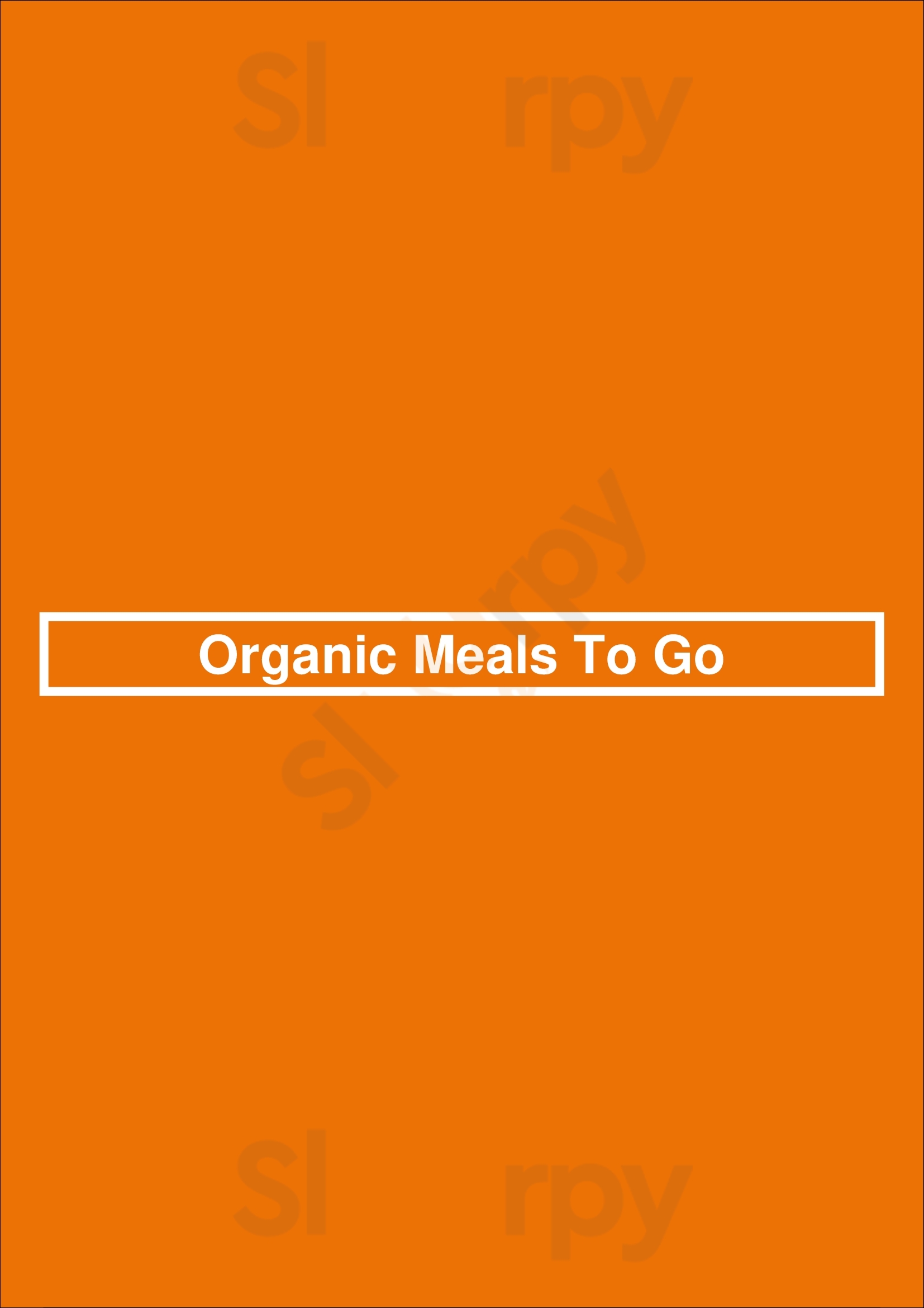 Main Menu - Organic Meals To Go