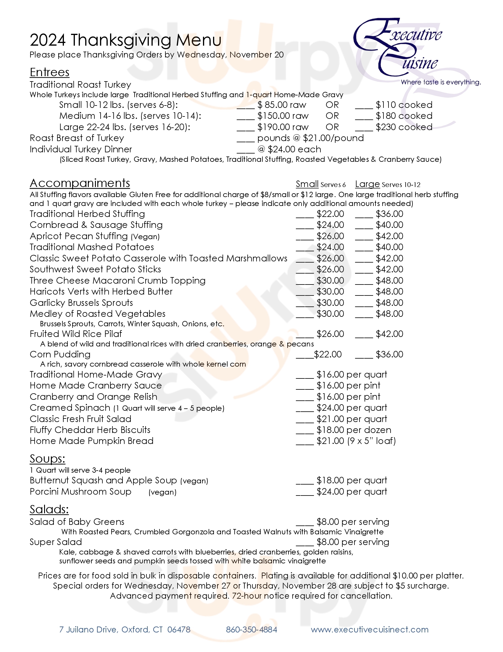 Executive Cuisine New Milford Menu - 1