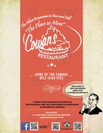 Cowan's Restaurant menu