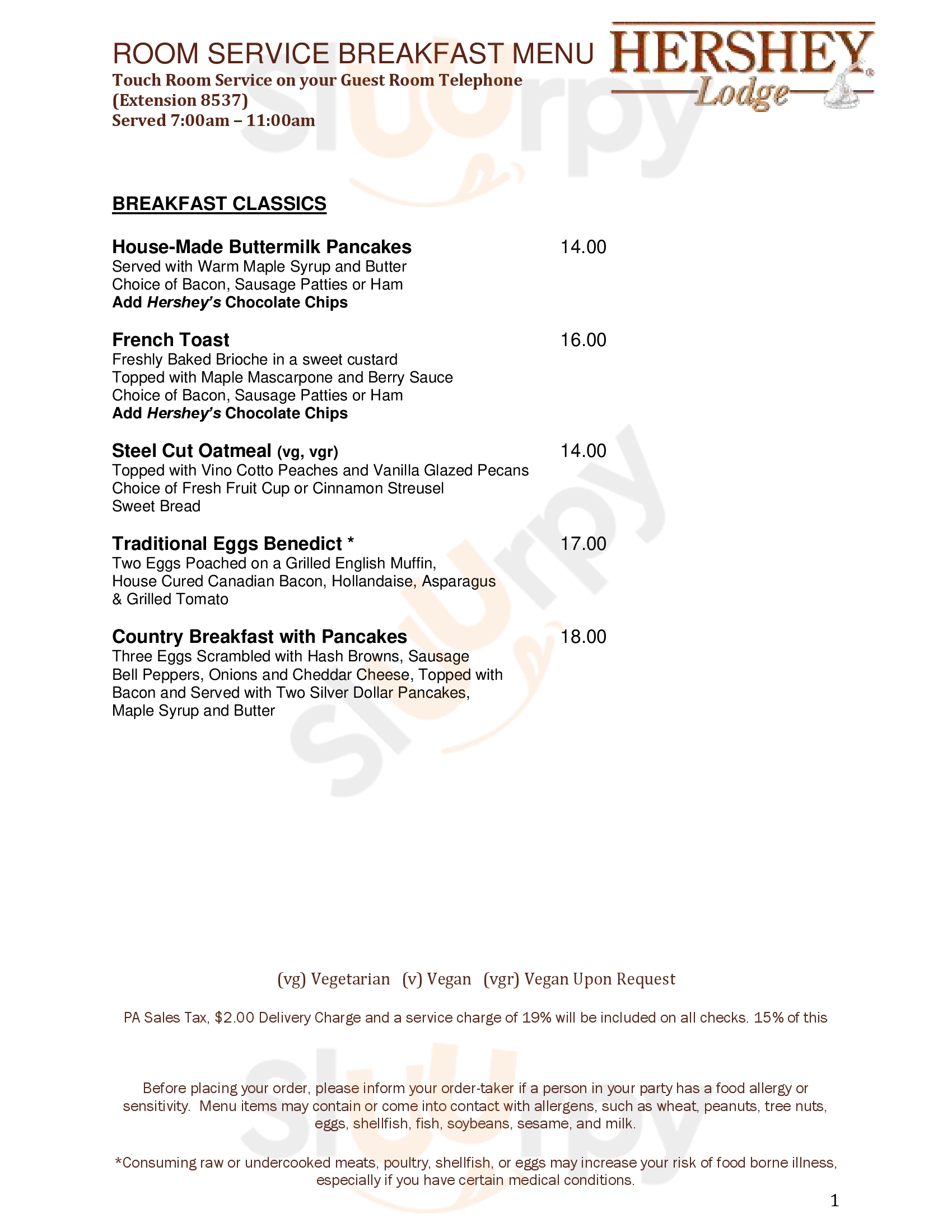Main Menu - Hershey Grill
