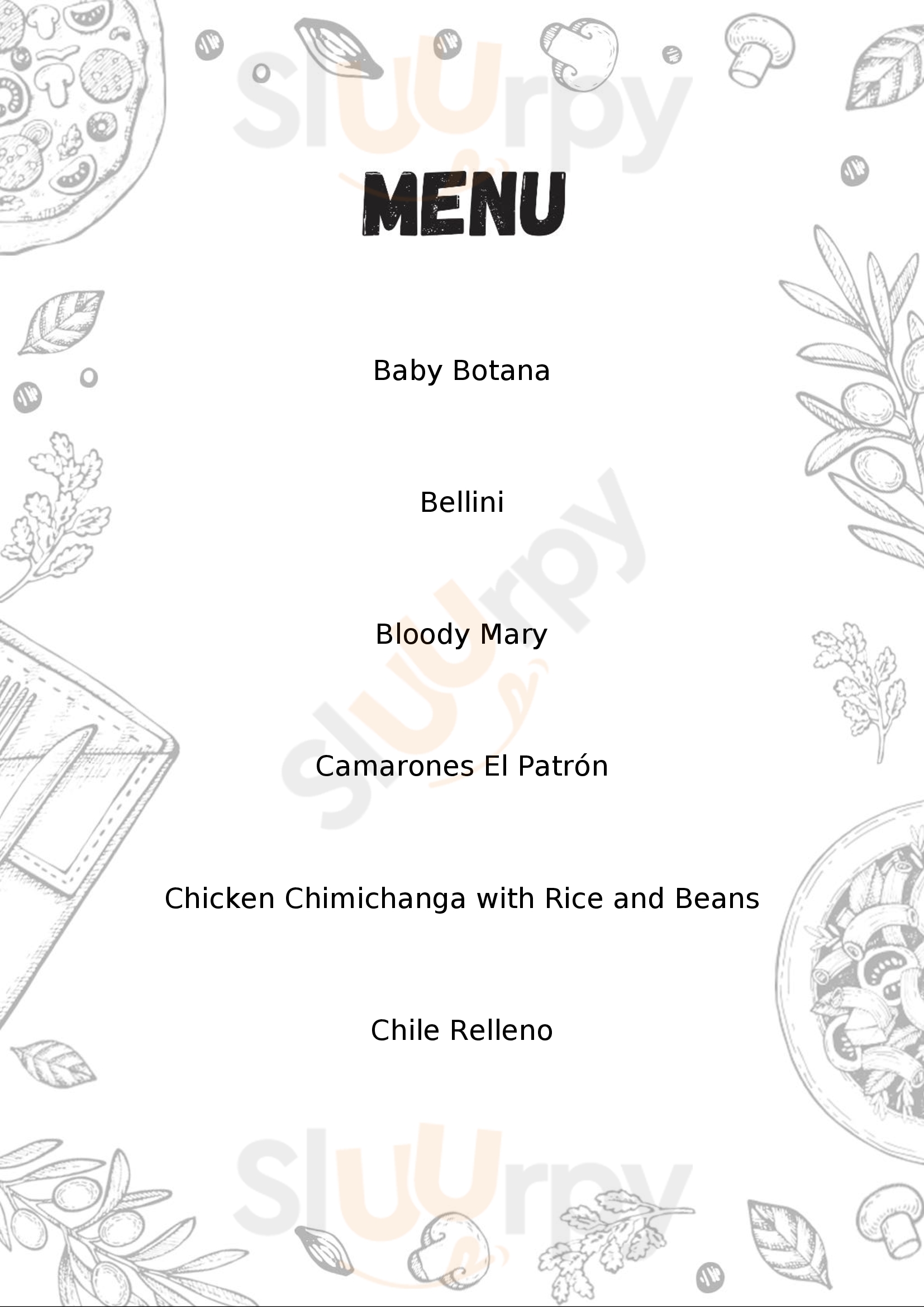 Menu Fuudies - El Gitano Mexican Restaurant