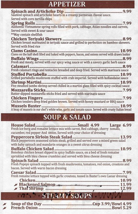 All - Baxter's Saloon & Grill