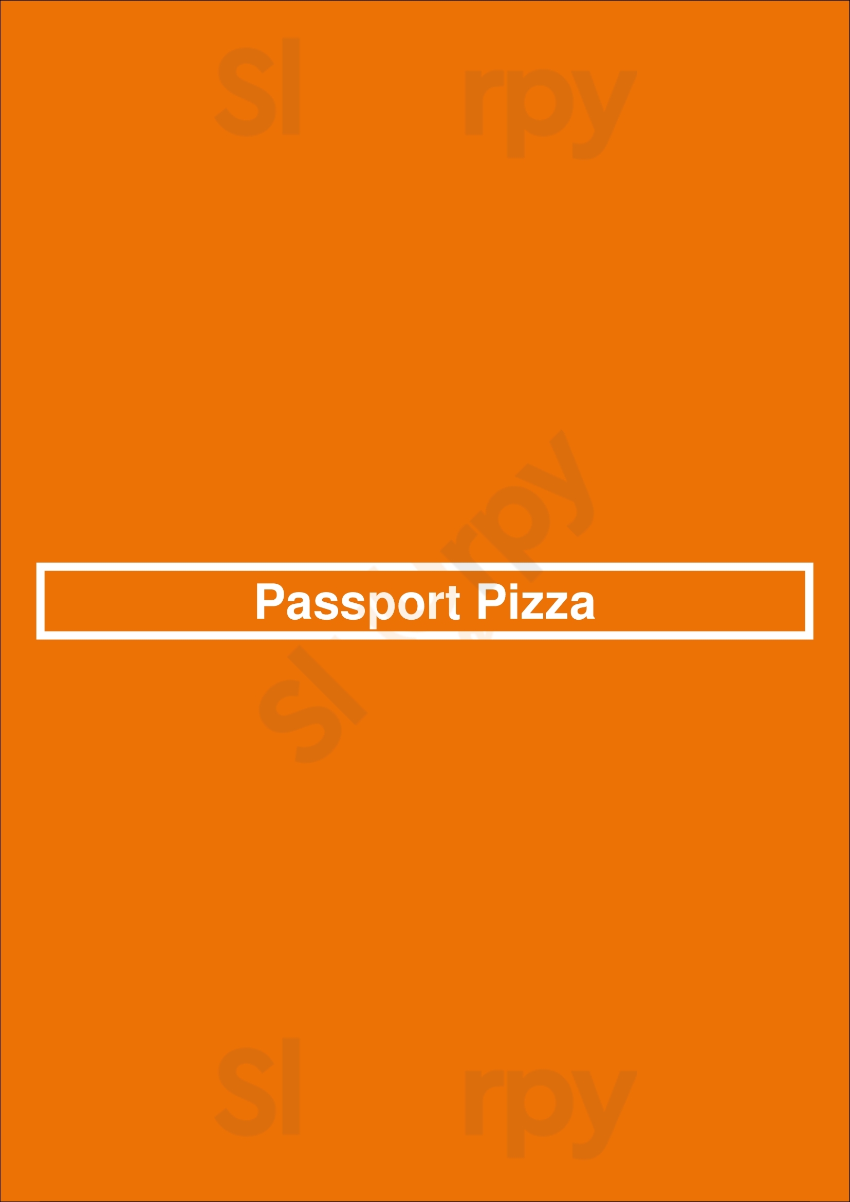 Main Menu - Passport Pizza
