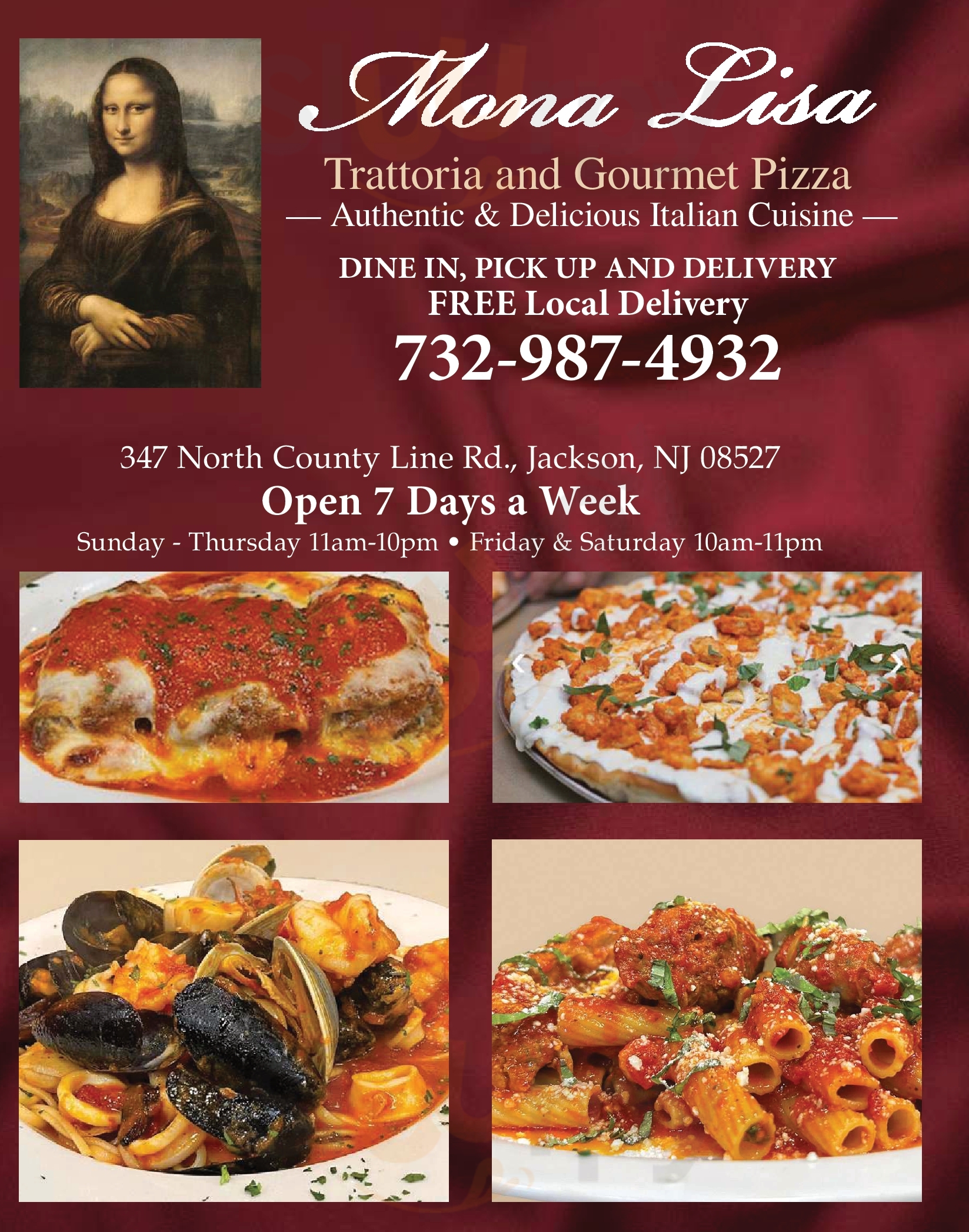 Mona Lisa Pizza Jackson Menu - 1