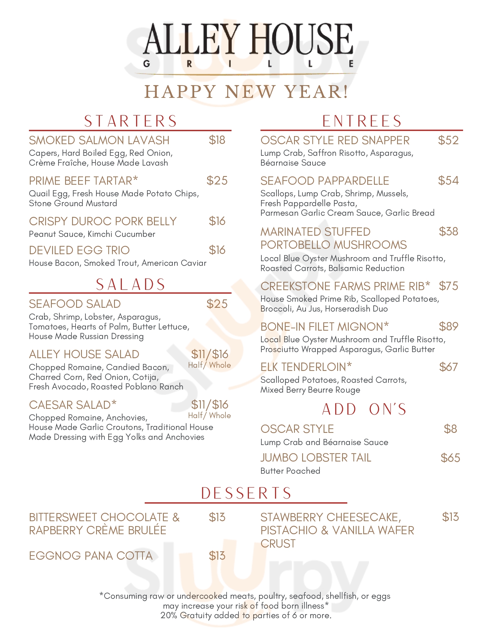 Alley House Grille Pagosa Springs Menu - 1