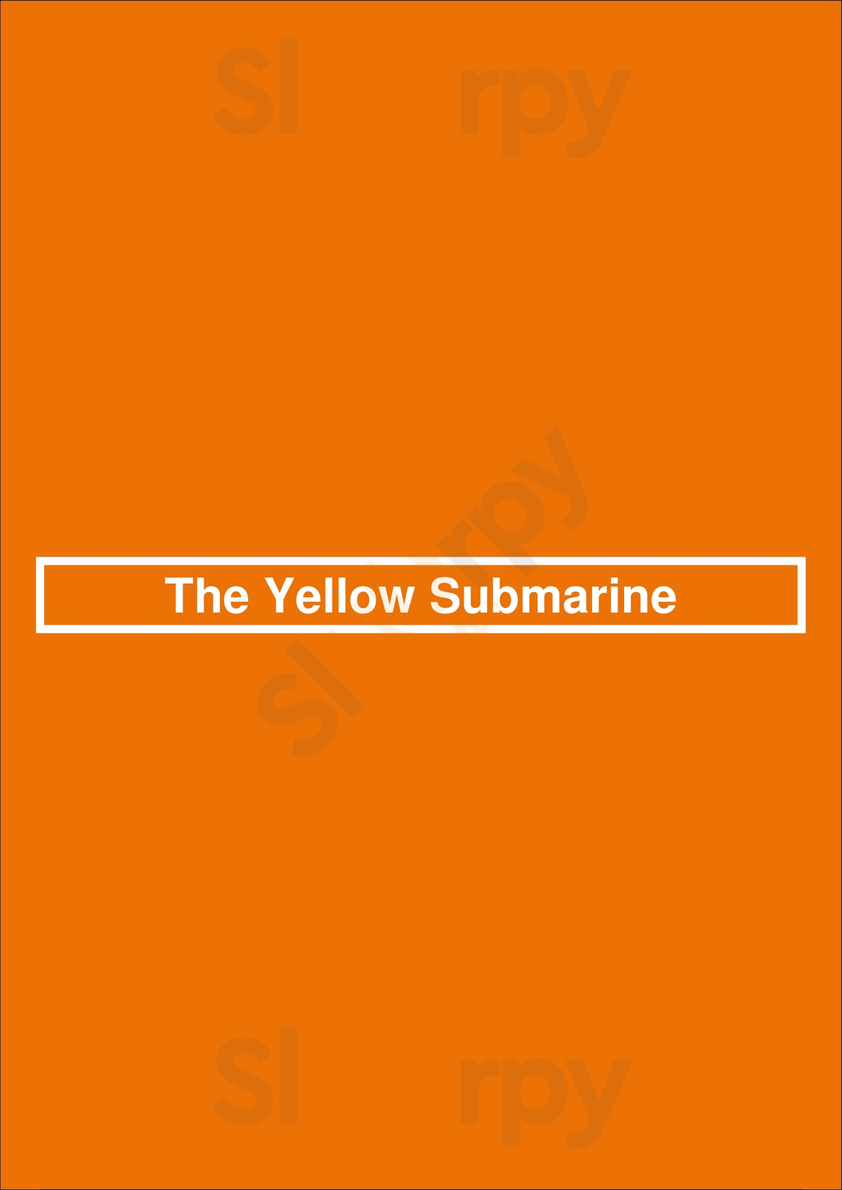The Yellow Submarine Dallas Menu - 1