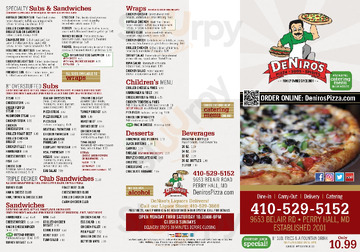 Deniros Pizza & Subs