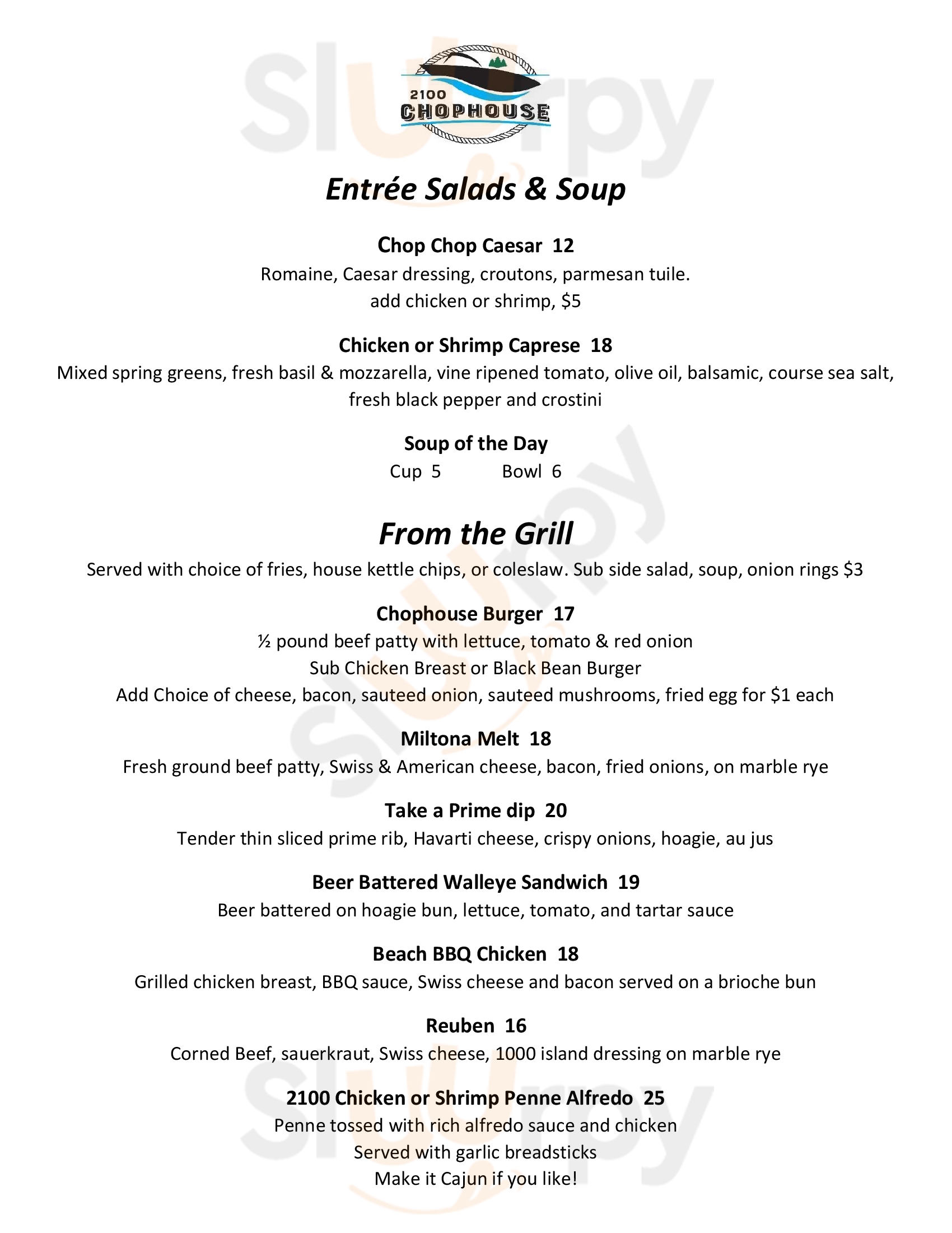 Main Menu - Lake Cafe