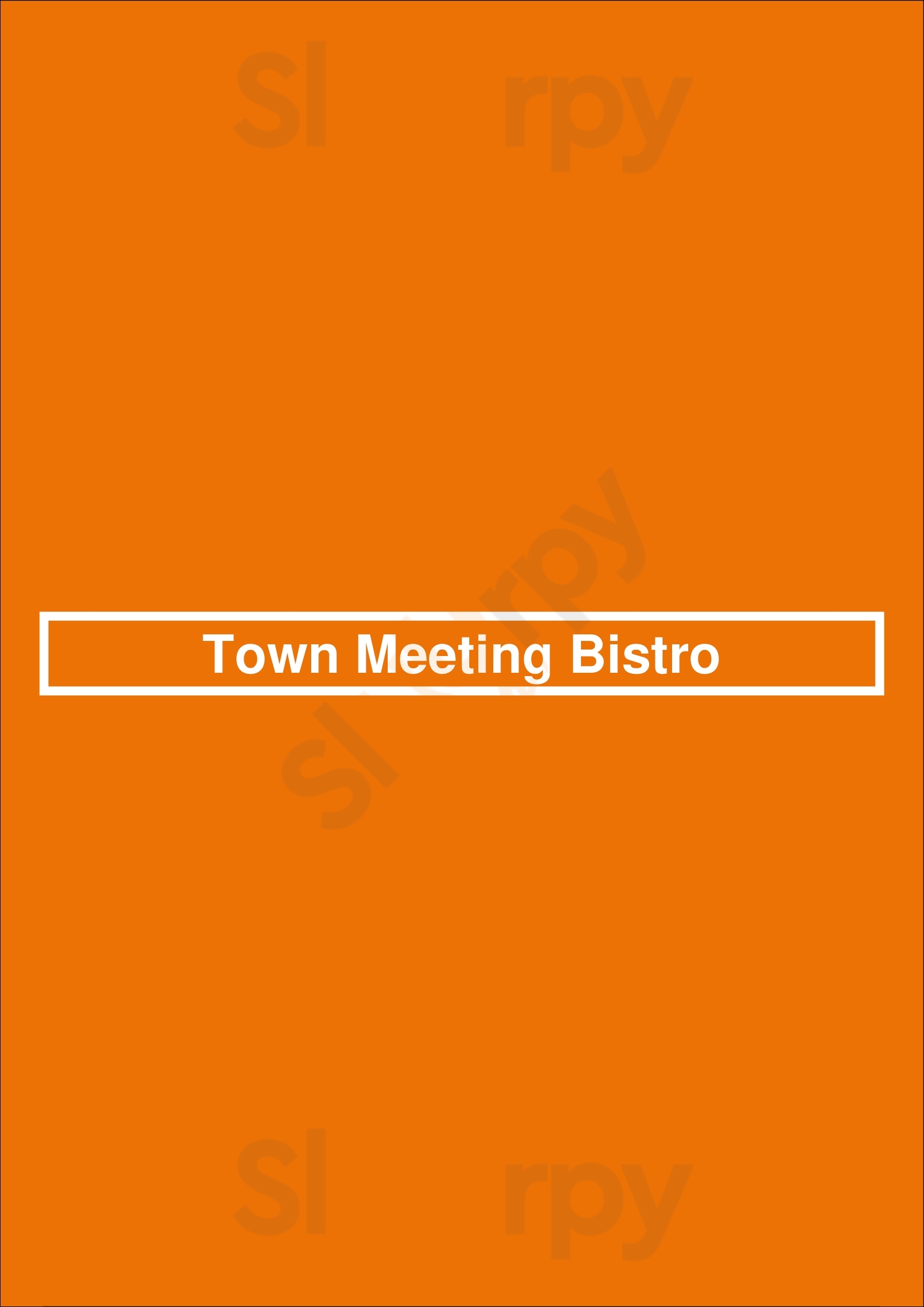 Town Meeting Bistro Lexington Menu - 1