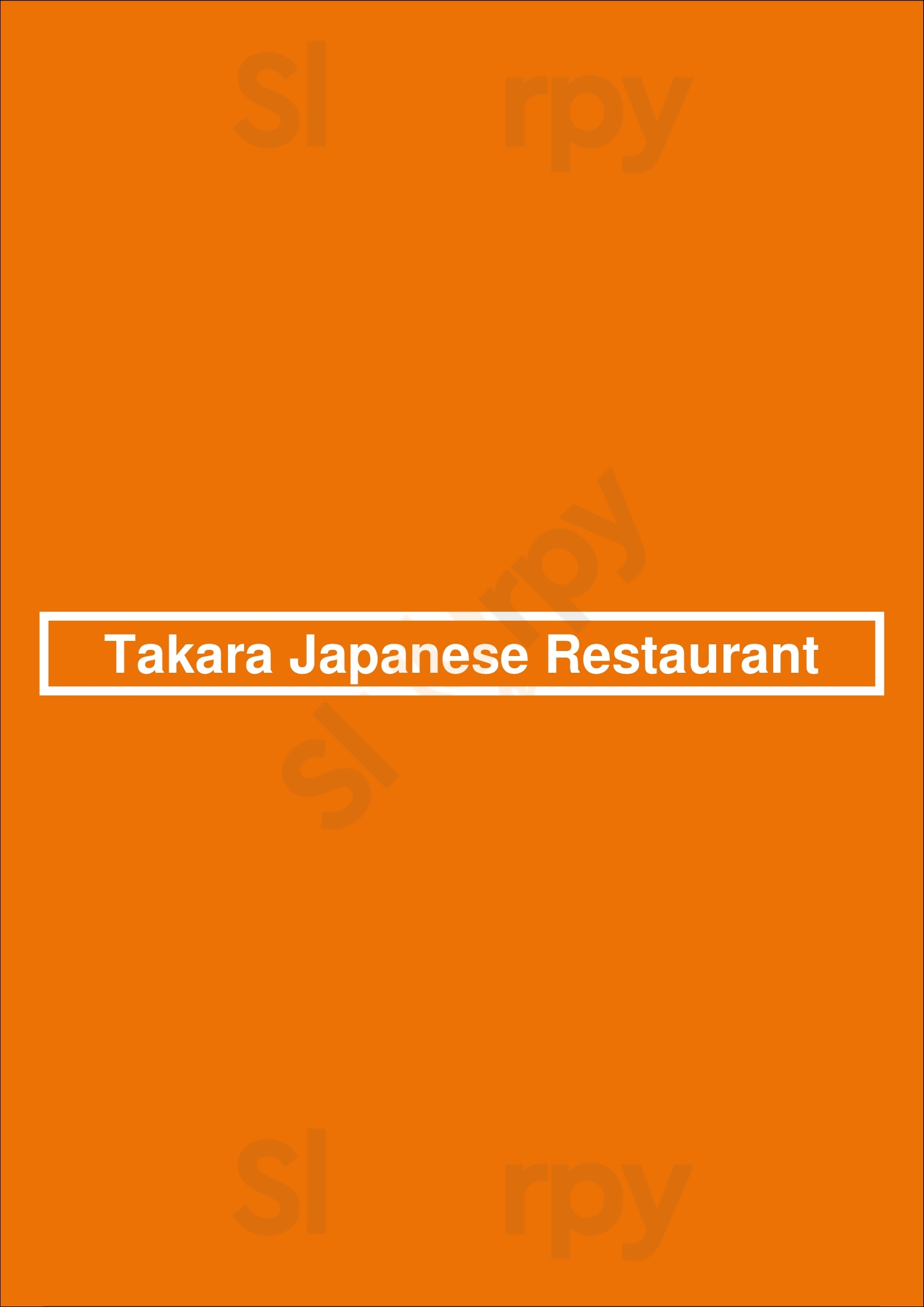 Takara Japanese Restaurant Canton Menu - 1