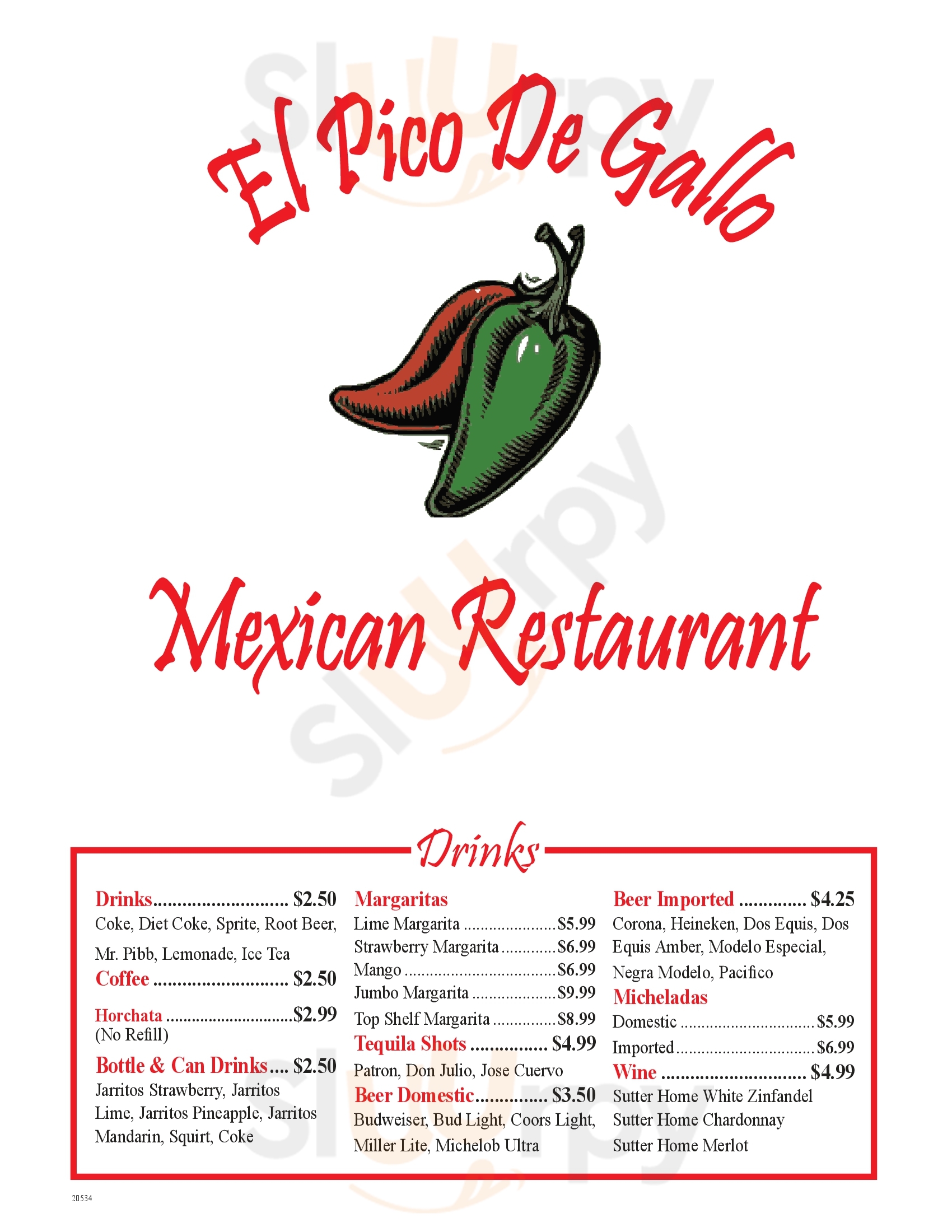 Main Menu - El Pico De Gallo