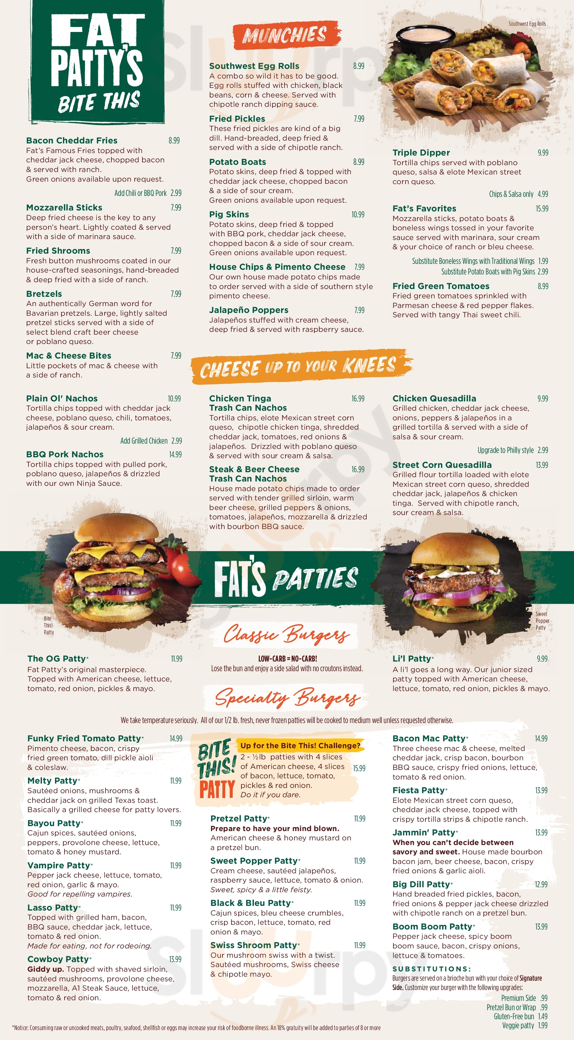 Fat Patty's Barboursville Menu - 1