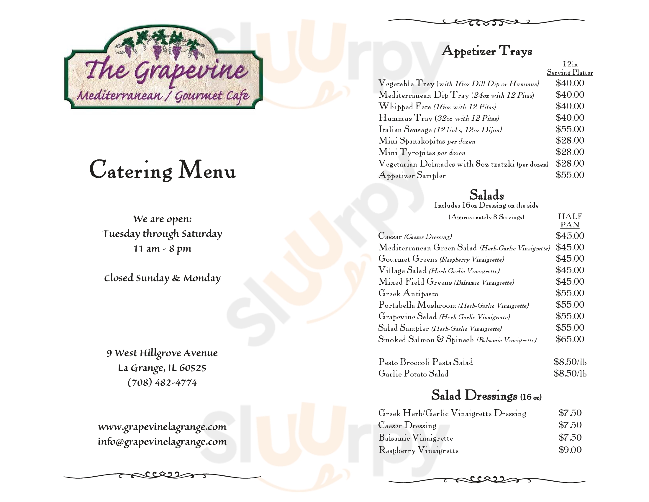 Grapevine Mediterranean La Grange Menu - 1