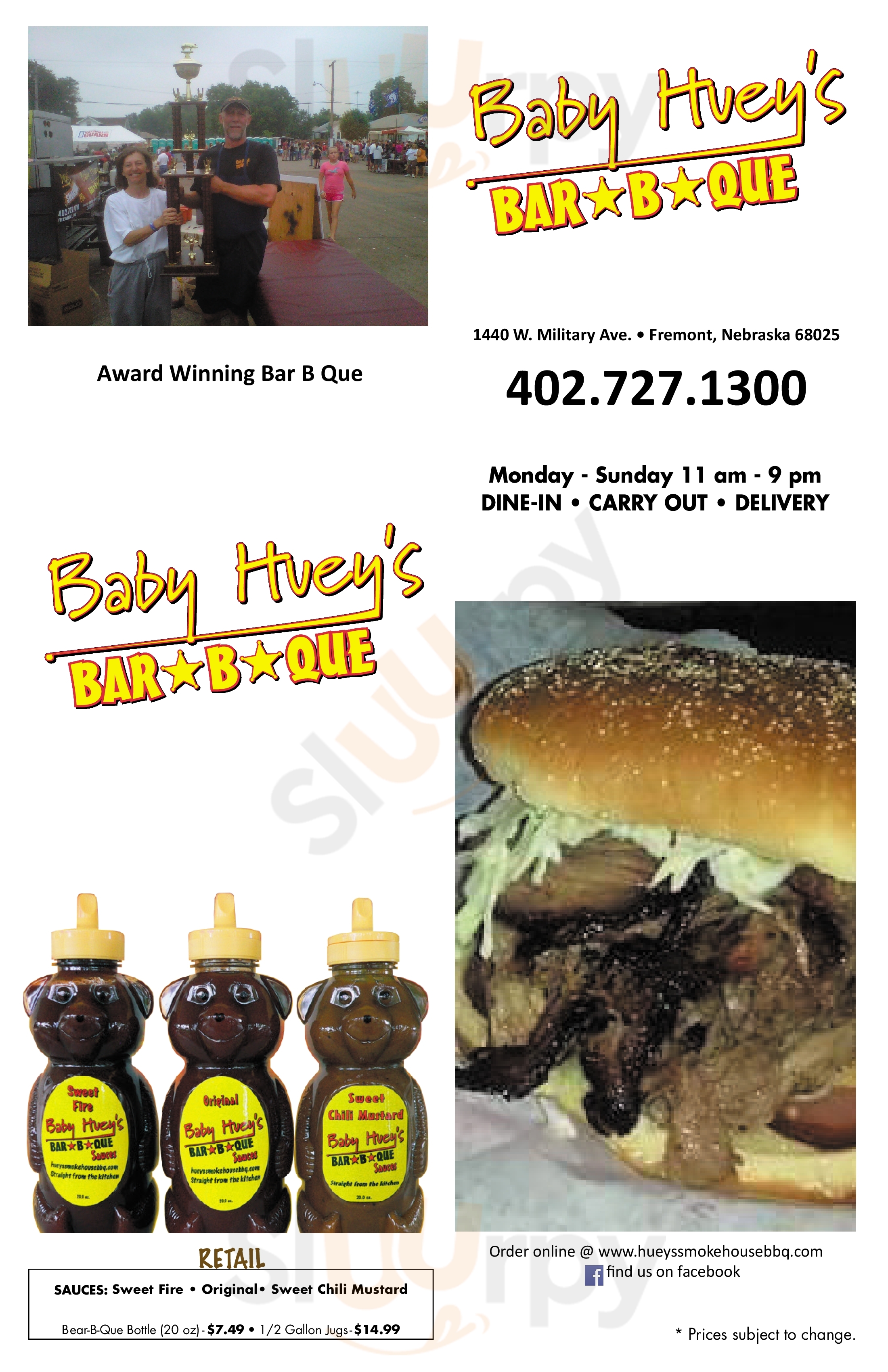 Main Menu - Baby Huey's Bbq