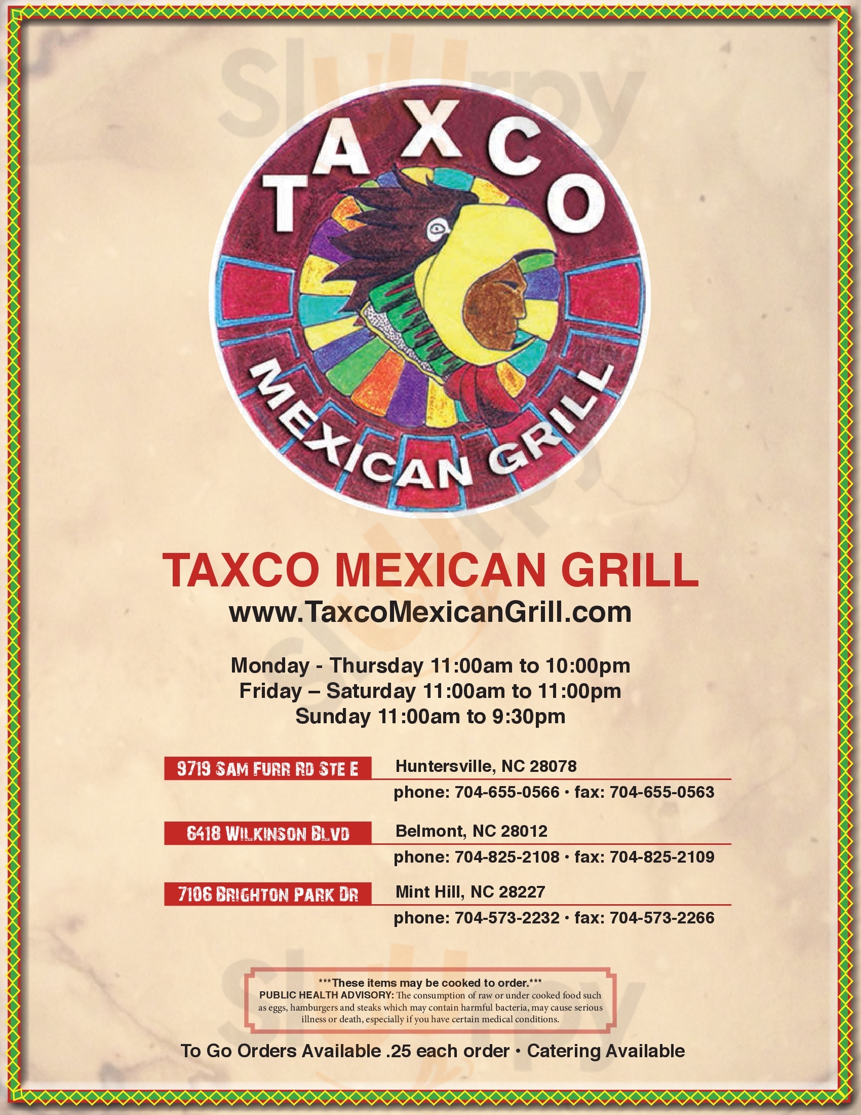 Taxco Mexican Grill Belmont Menu - 1