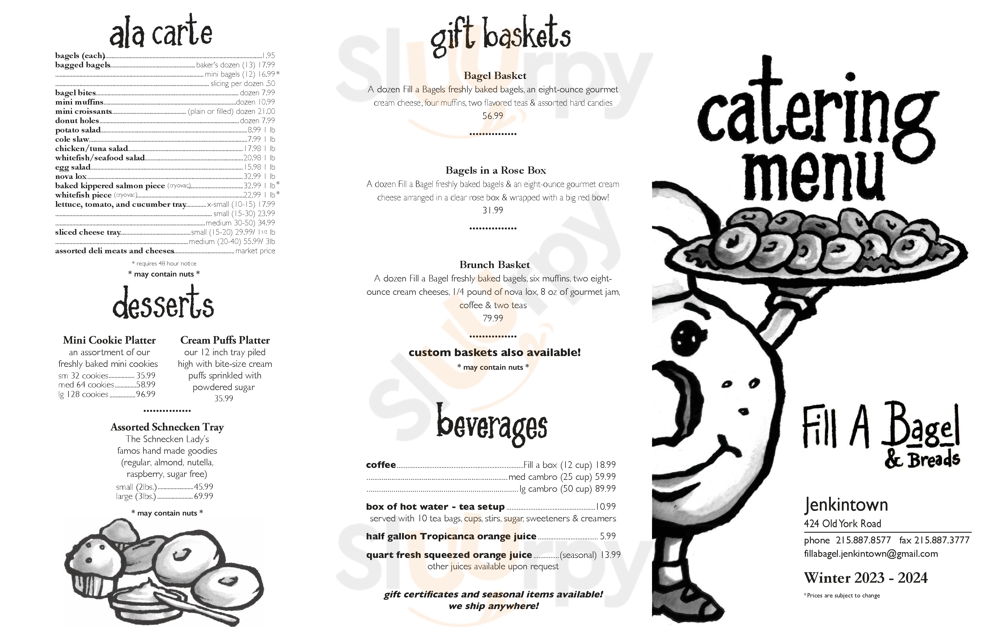 Main Menu - Fill A Bagel Jenkintown