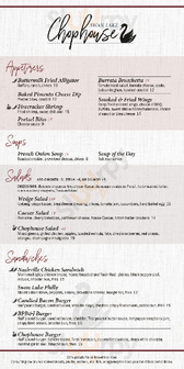 Swan Lake Resort menu