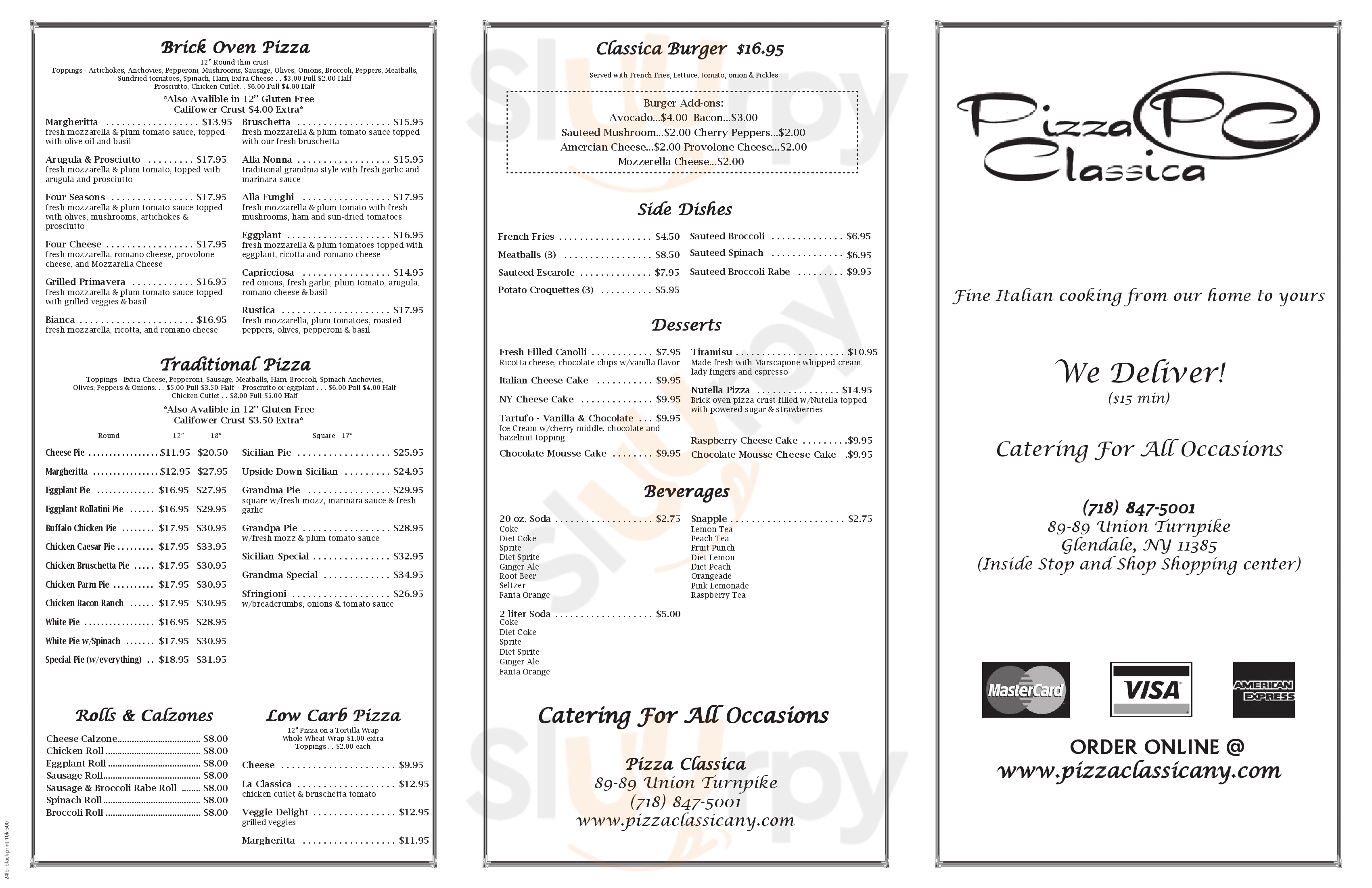 Main Menu - Pizza Classica