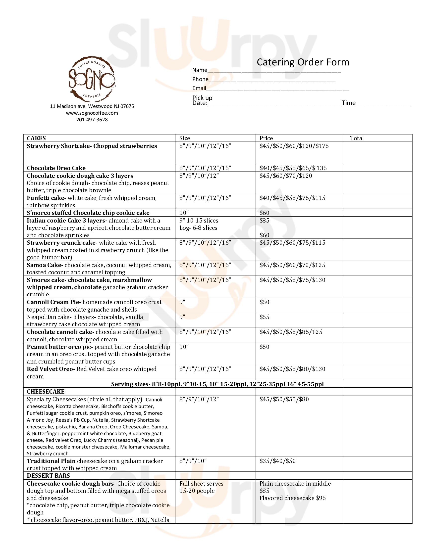 Main Menu - Caffe Anello
