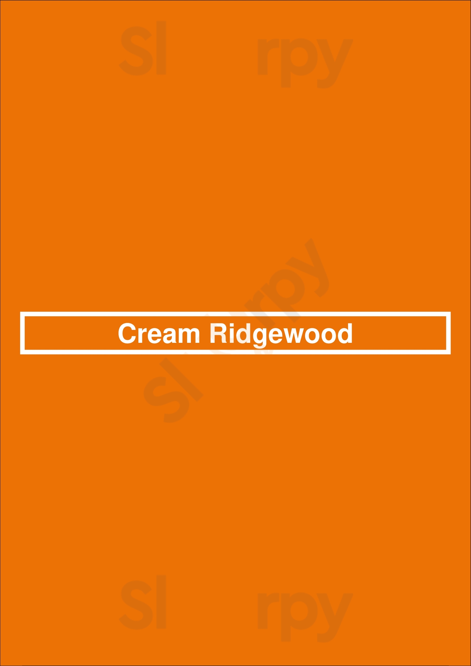 Cream Ridgewood Glendale Menu - 1
