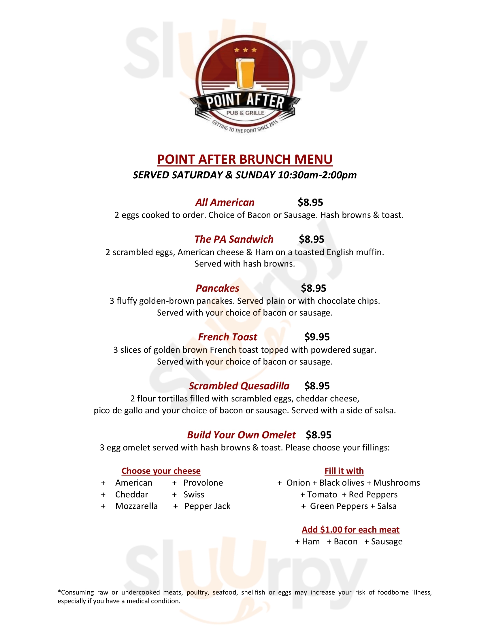 Main Menu - Point After Pub & Grille